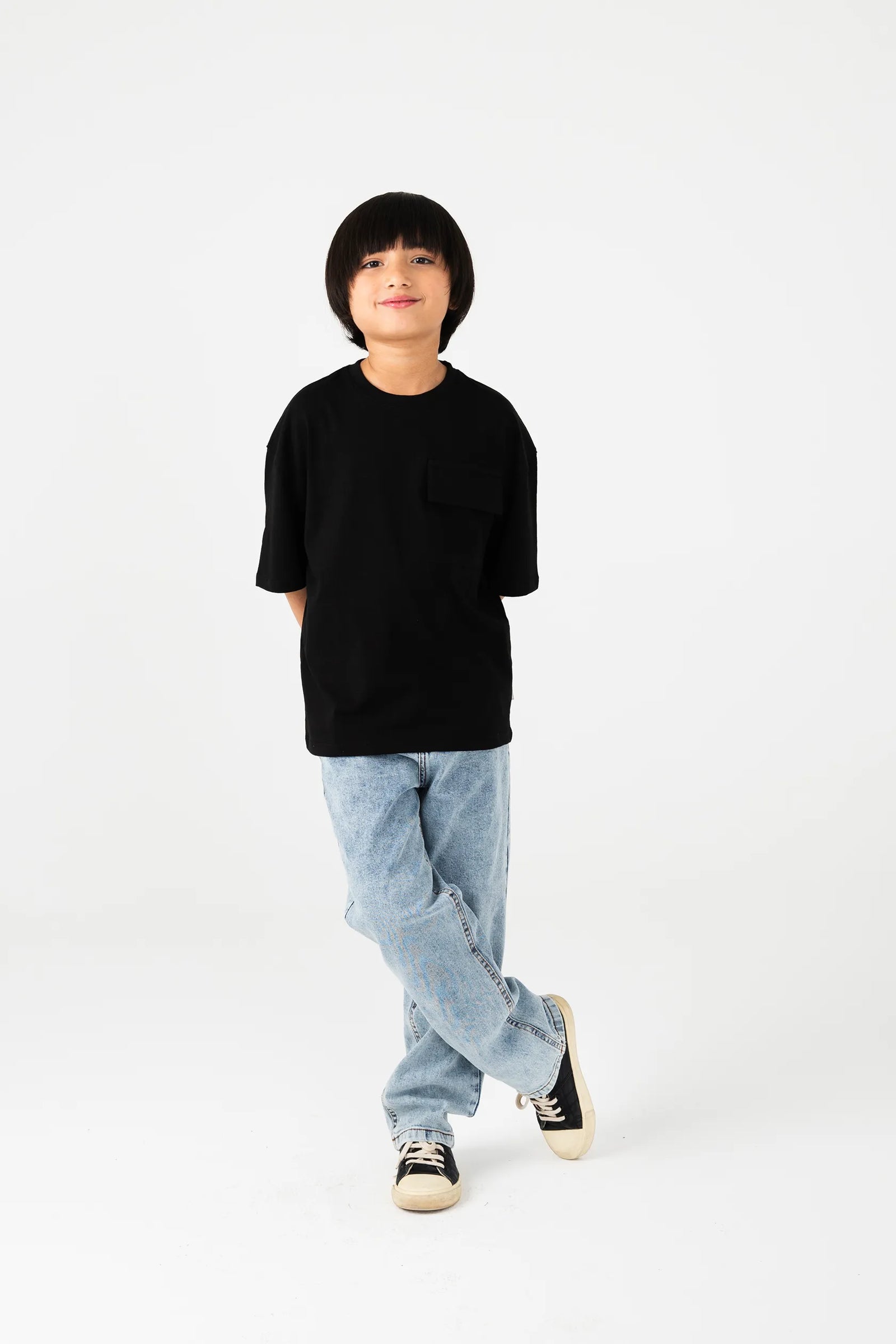 Boys Core Black Relaxed Tee