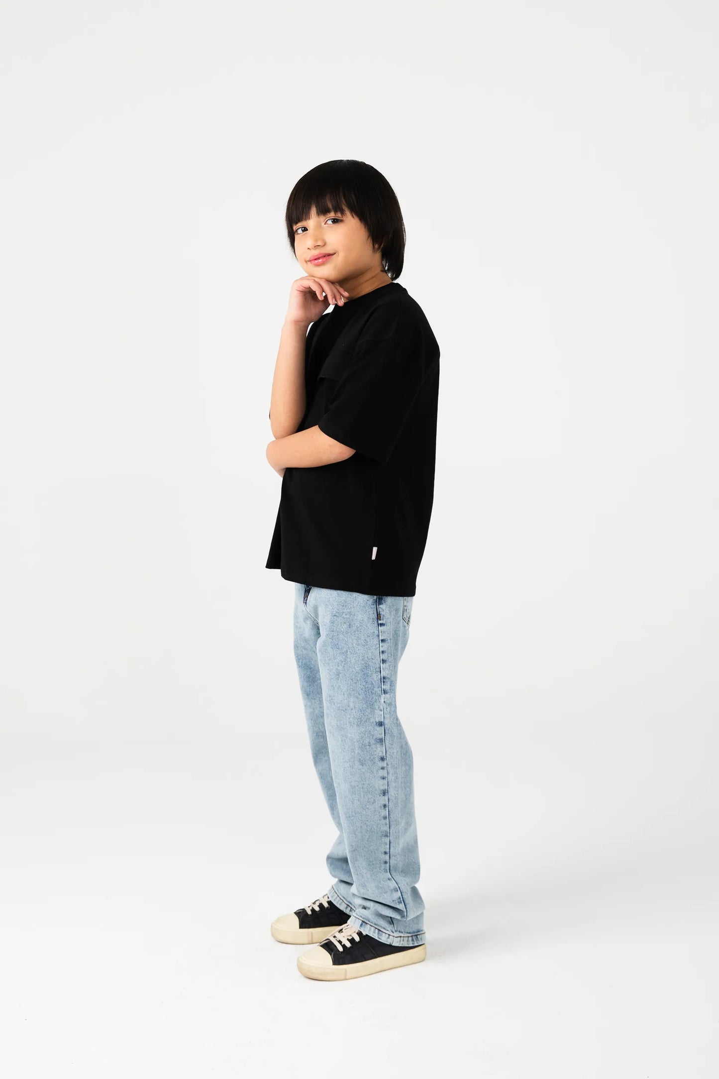 Boys Core Black Relaxed Tee