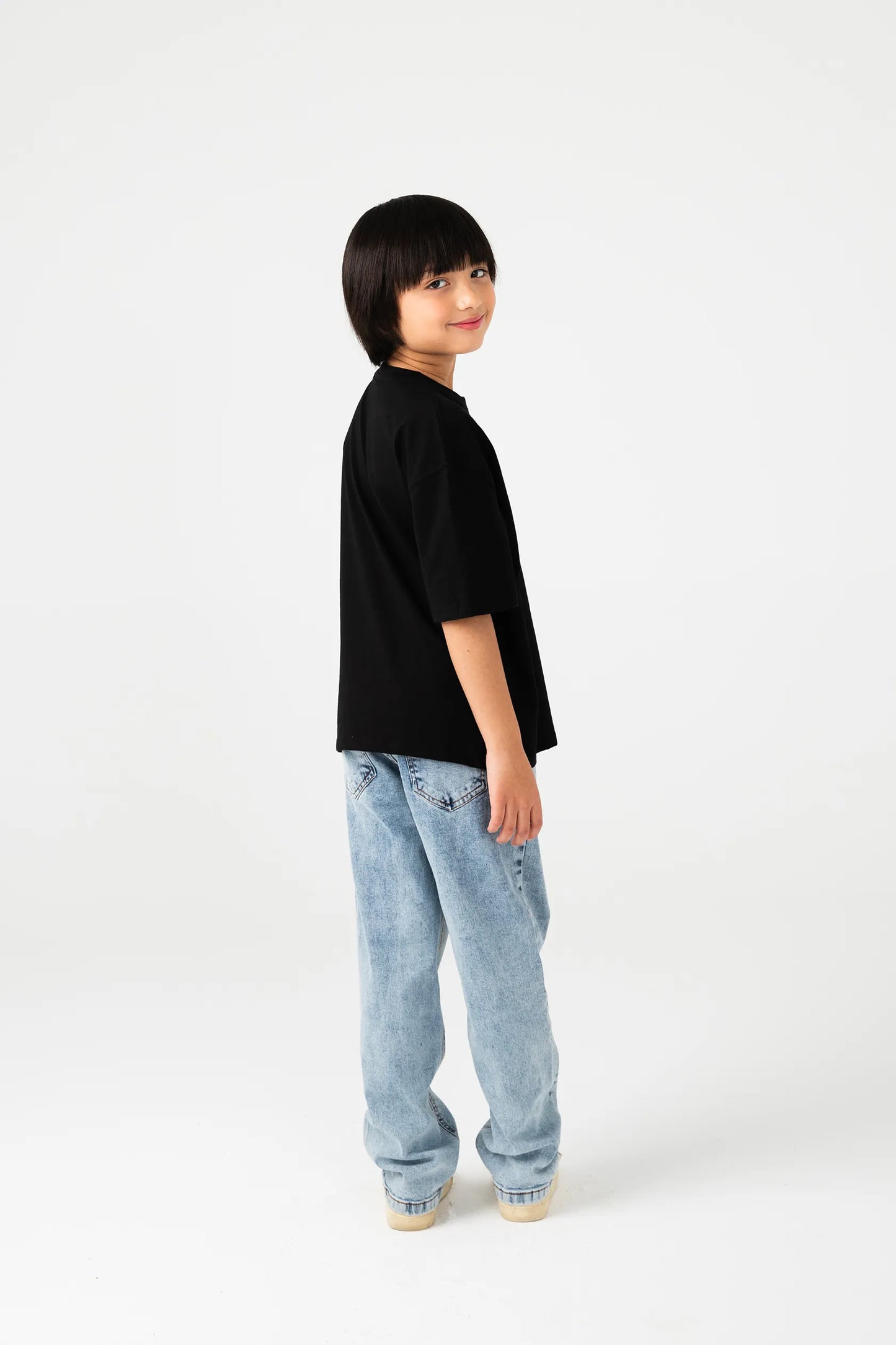 Boys Core Black Relaxed Tee