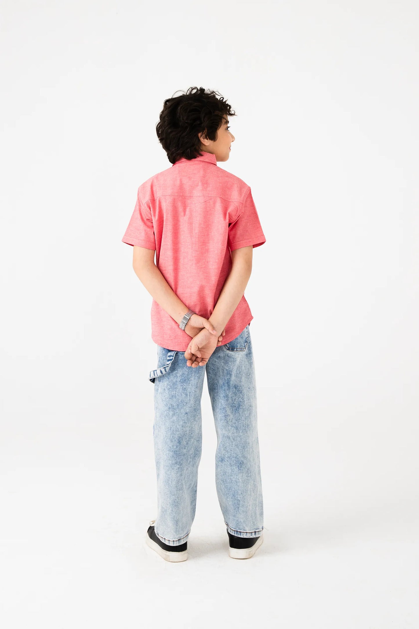 Boys Red Horizon Chambray Shirt