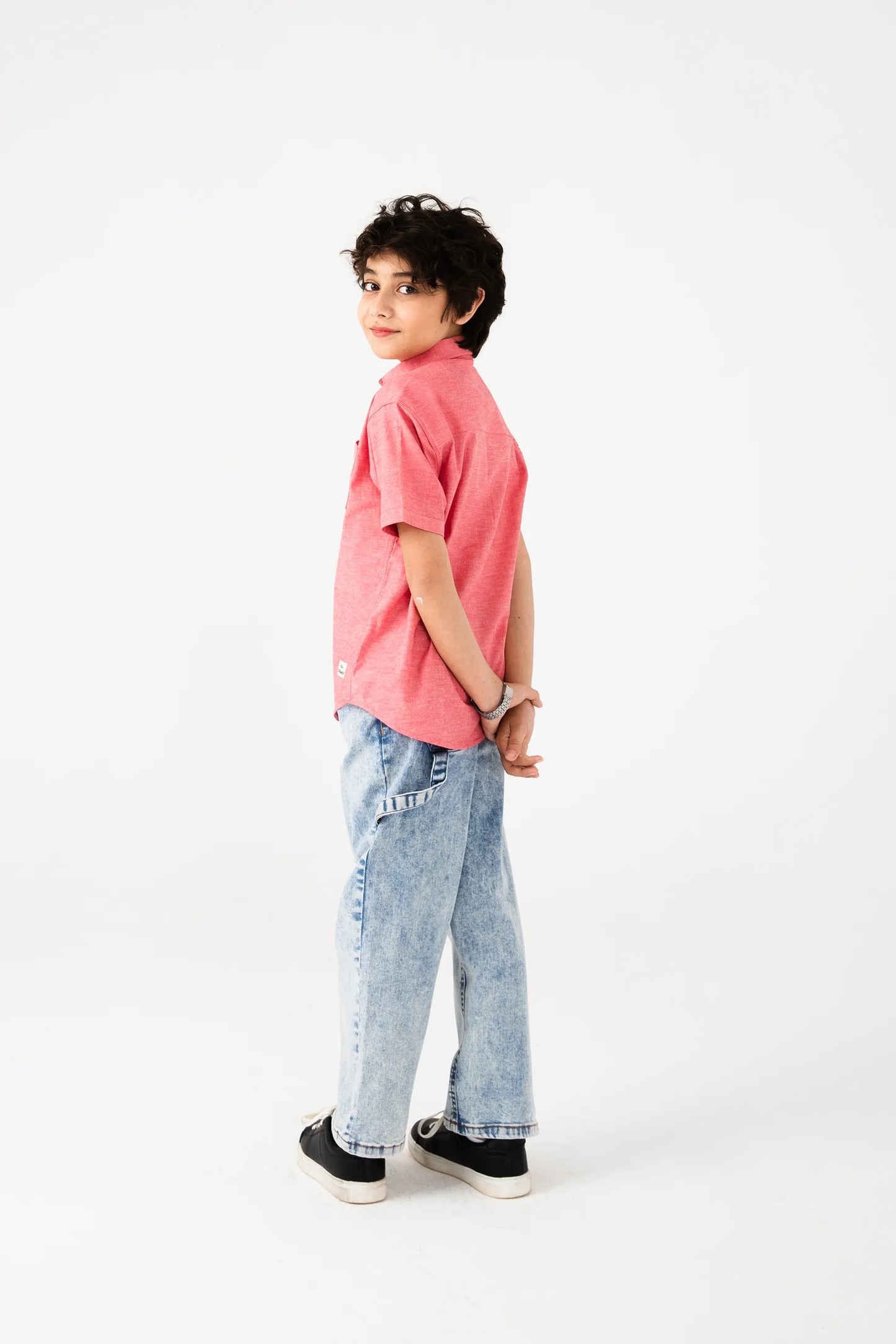 Boys Red Horizon Chambray Shirt