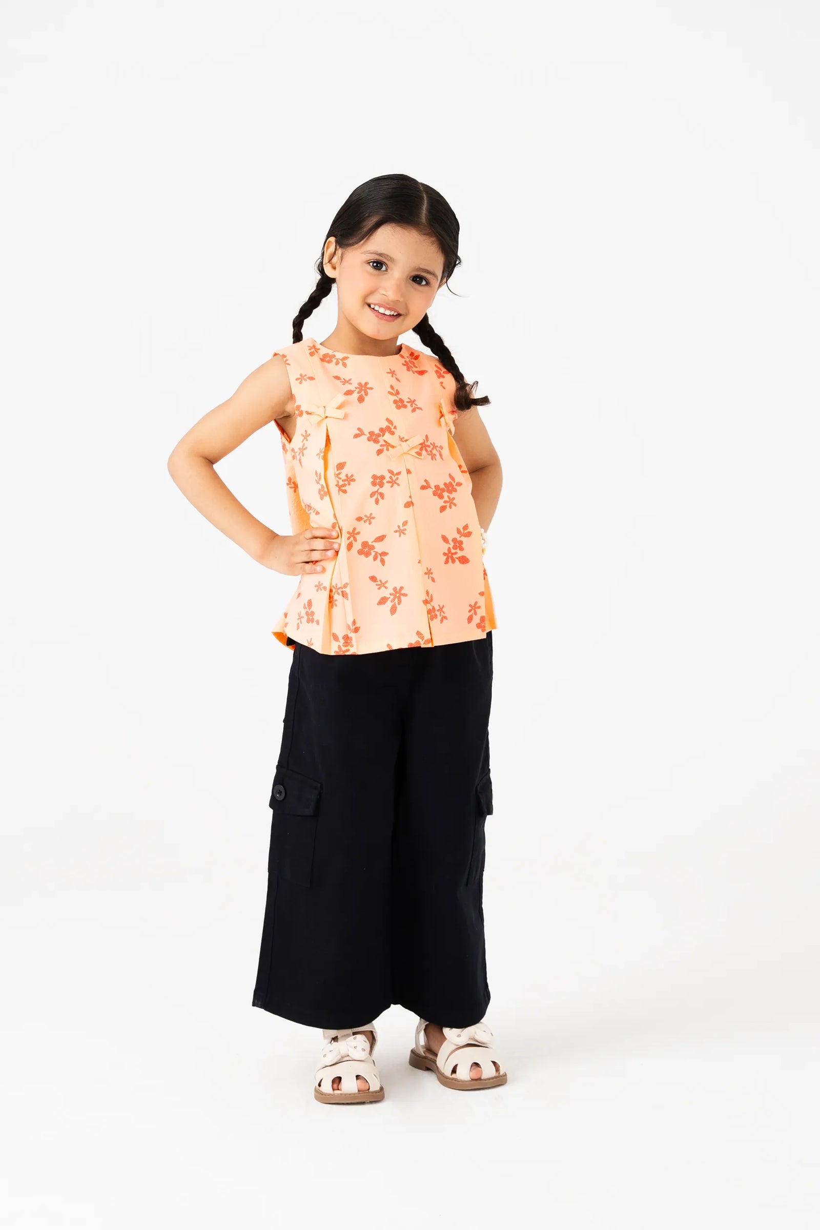 Tropical Peach Cotton Top