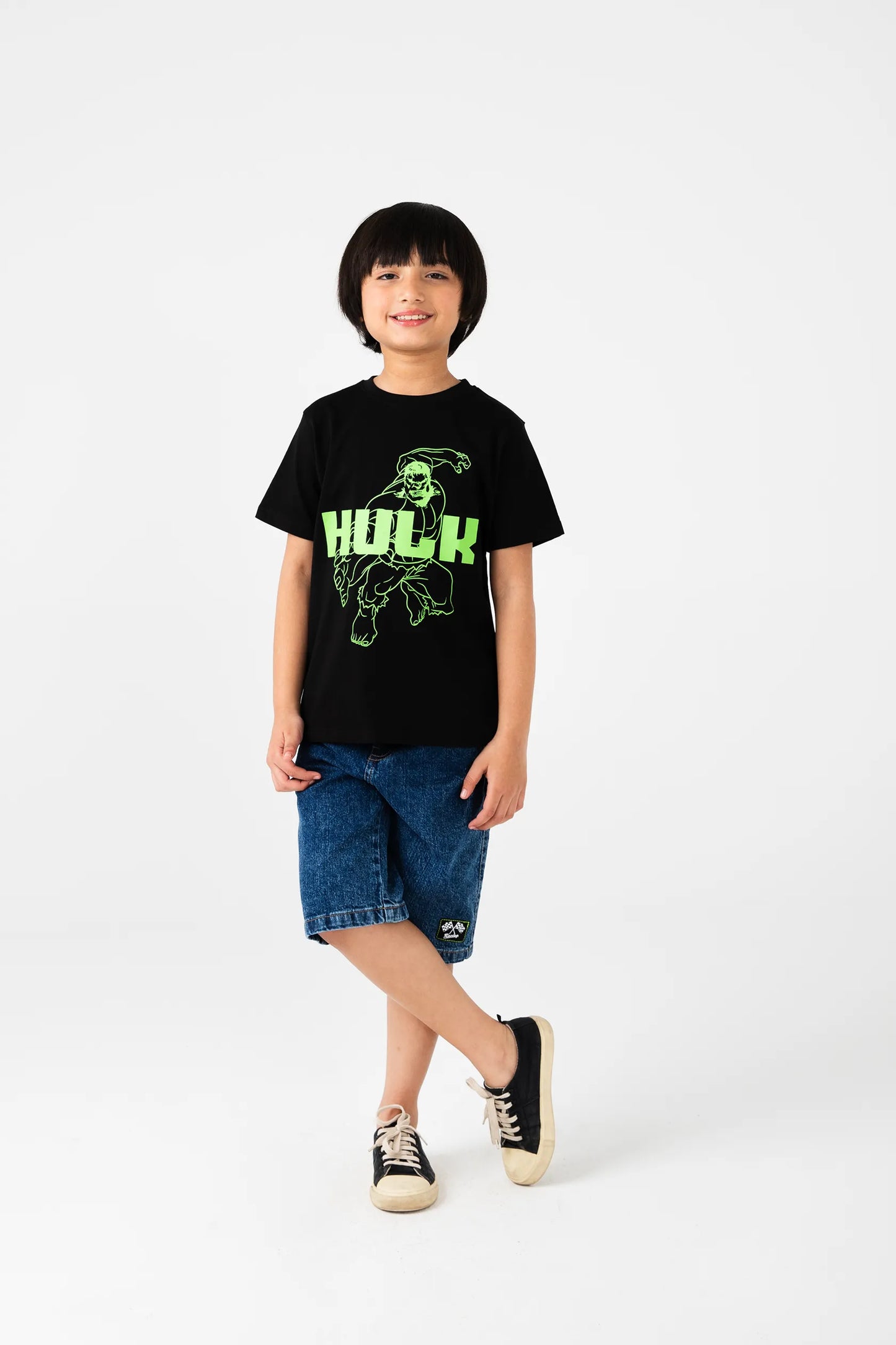 Boys Black Hulk Graphic Tee