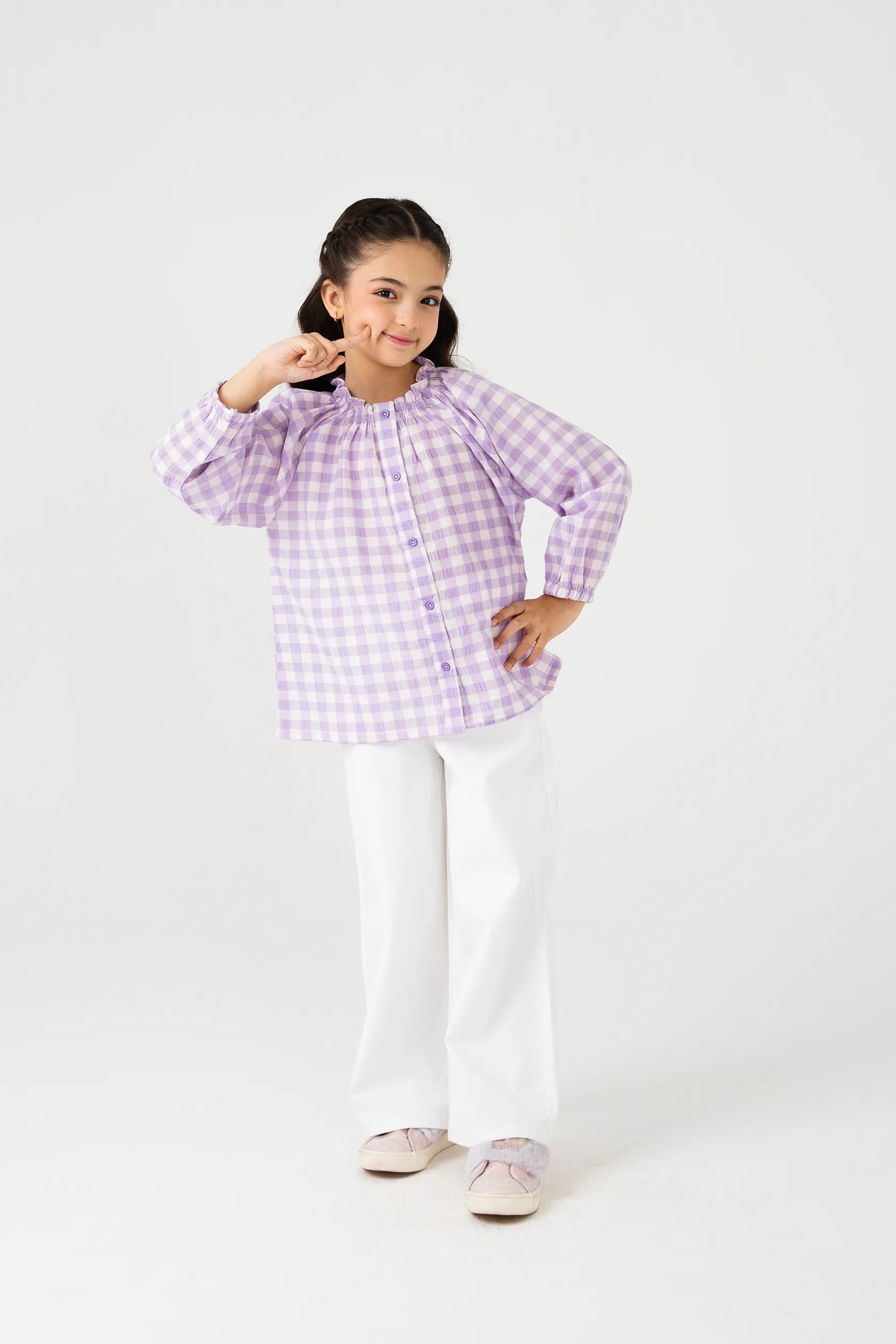 Lavender Puffy Cotton Top