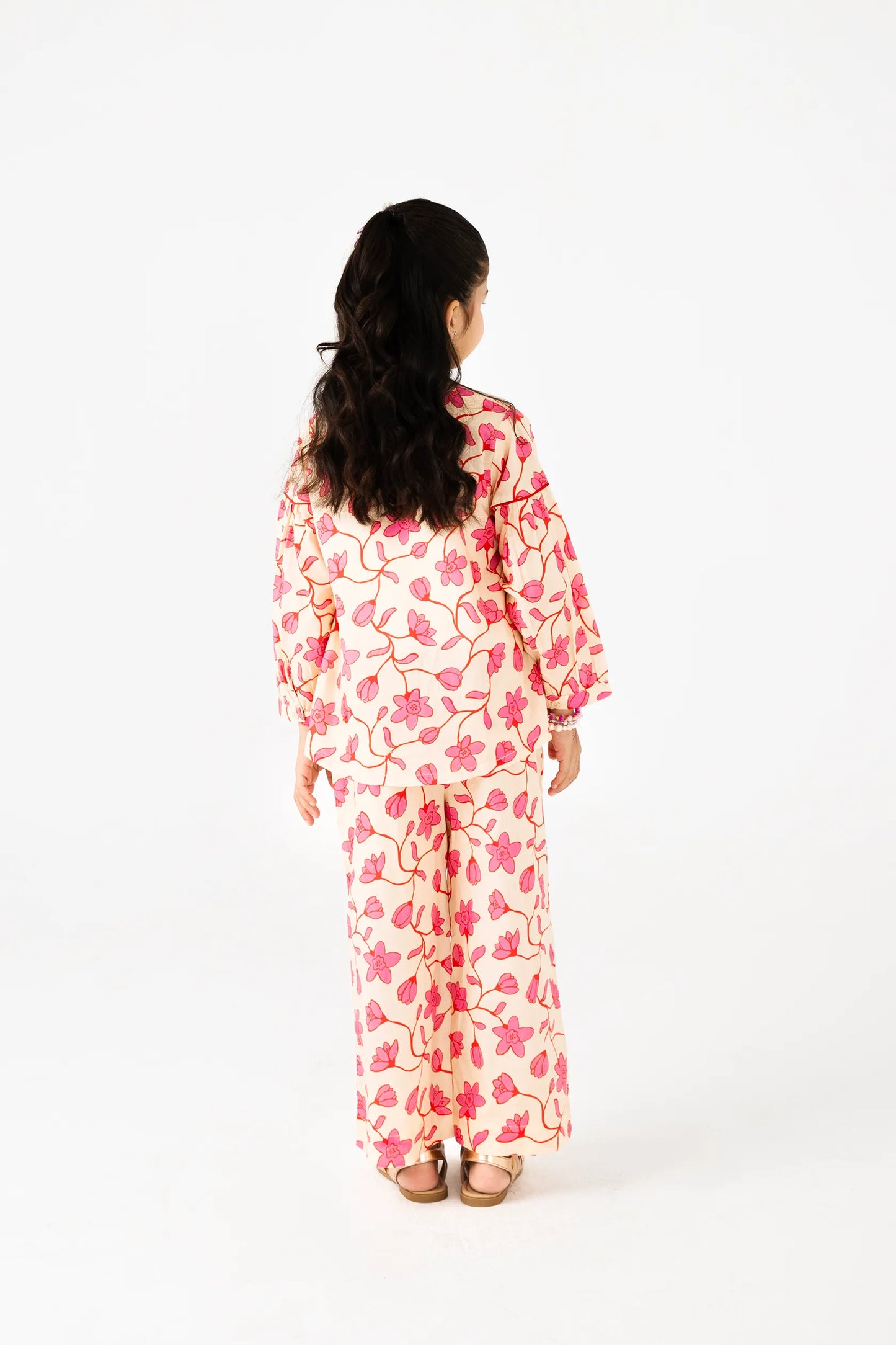 Beige Printed Cotton Co-ord Set
