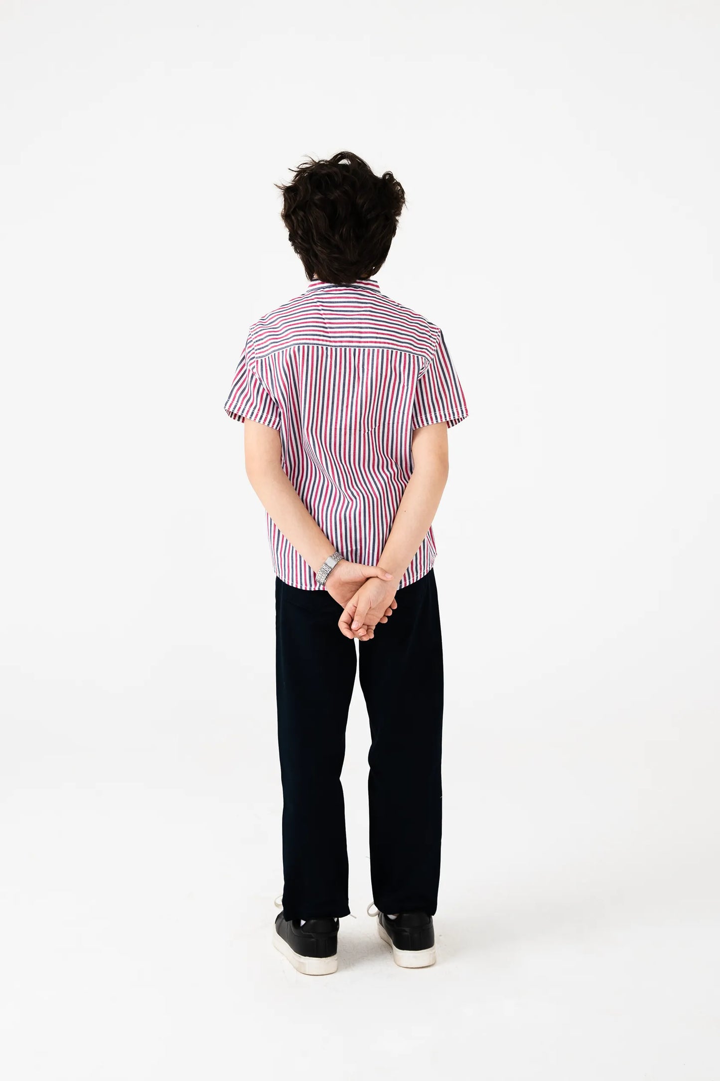 Bold Stripe Button-Up Cotton Shirt