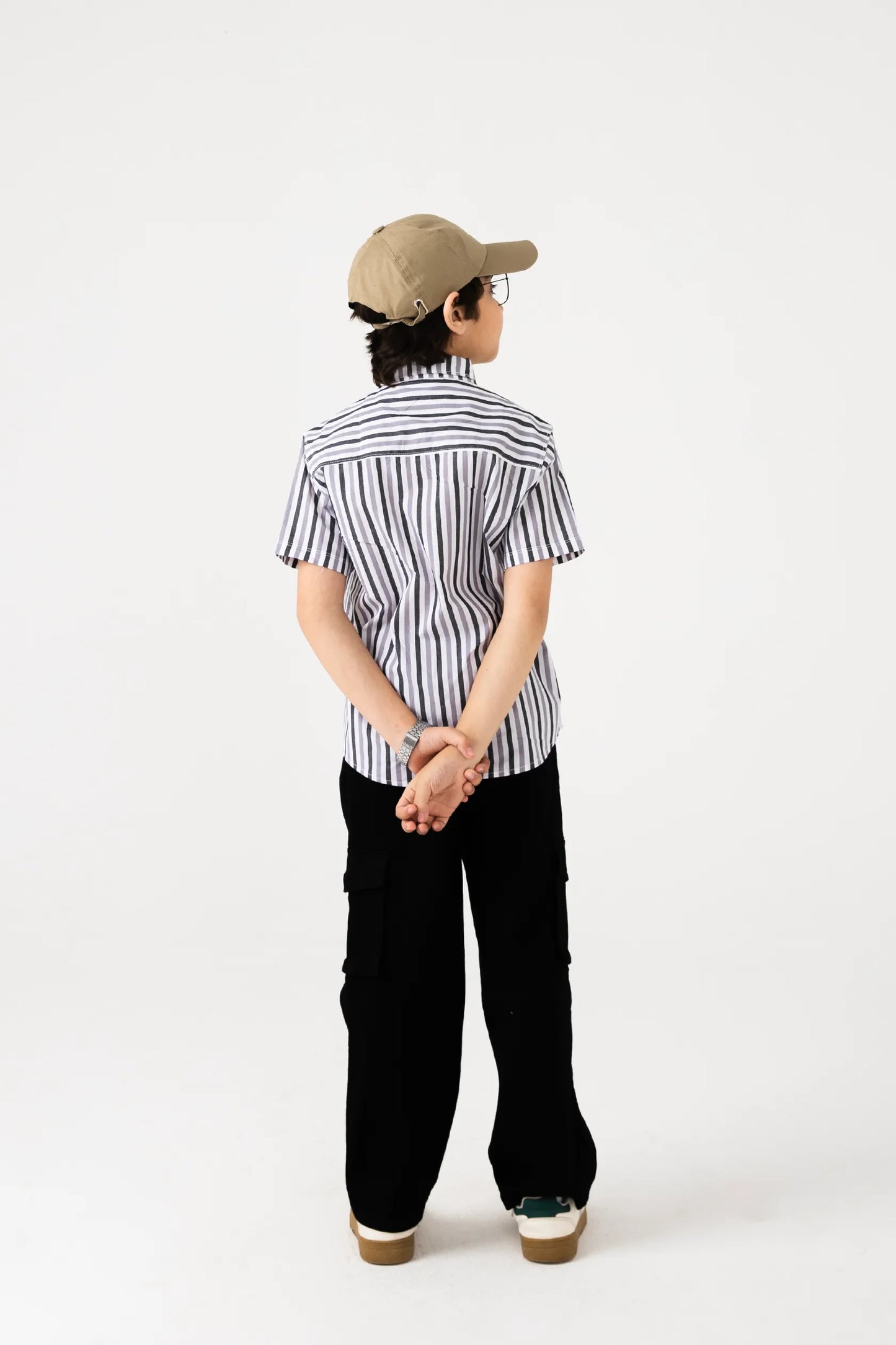 Chic Stripe Button-Up Cotton Shirt