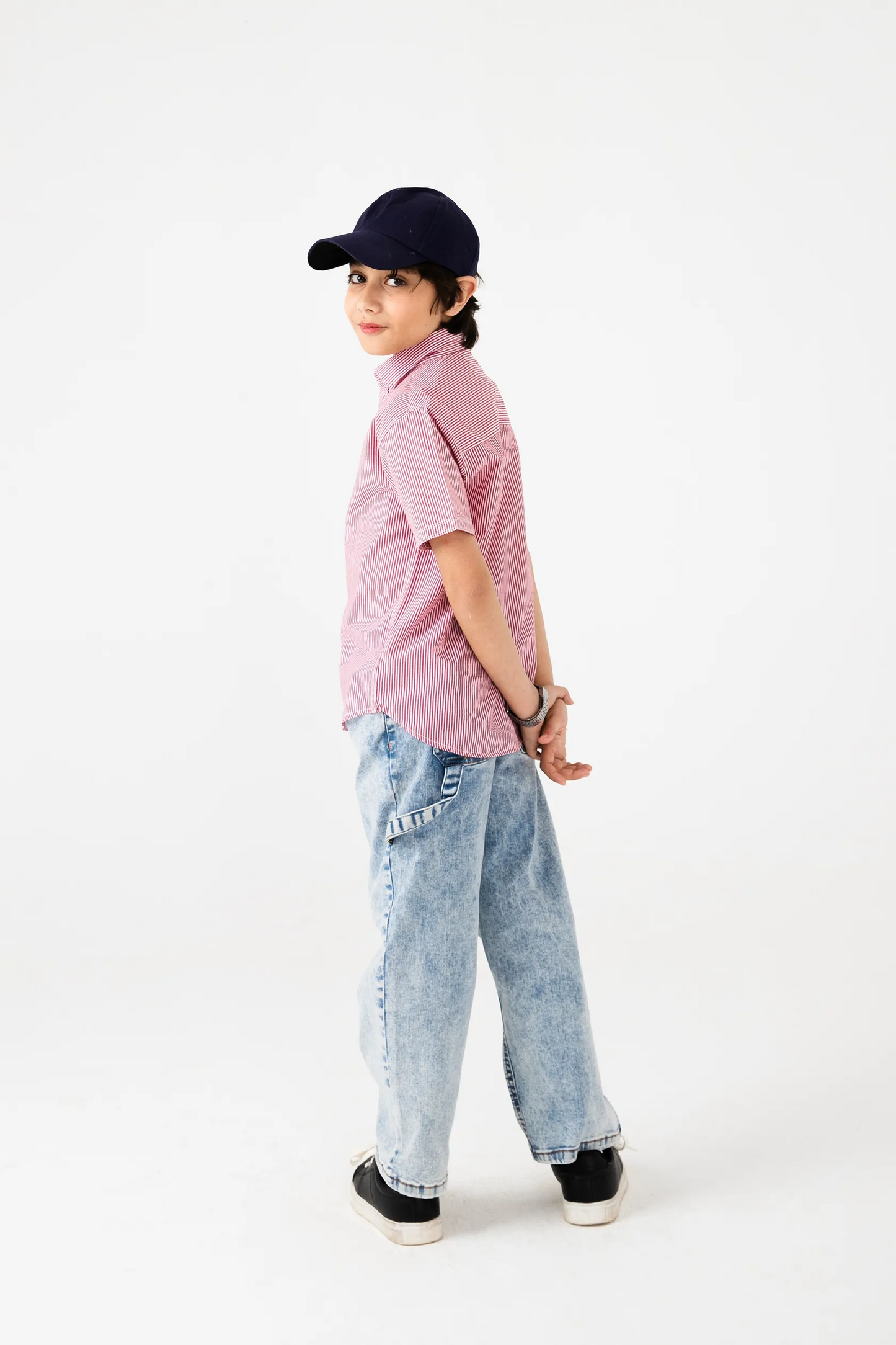 Boys Red Stripe Casual Shirt