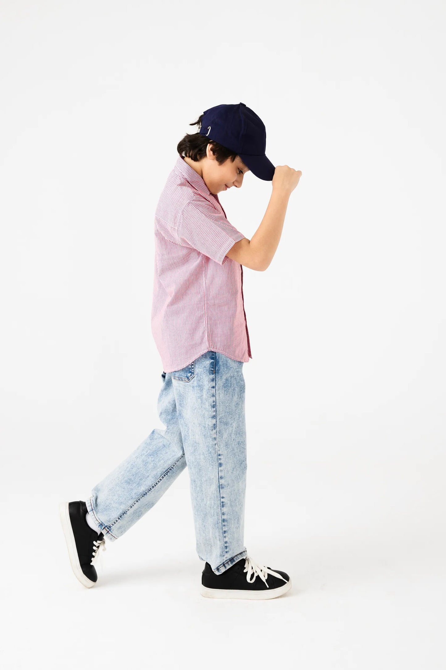 Boys Red Stripe Casual Shirt