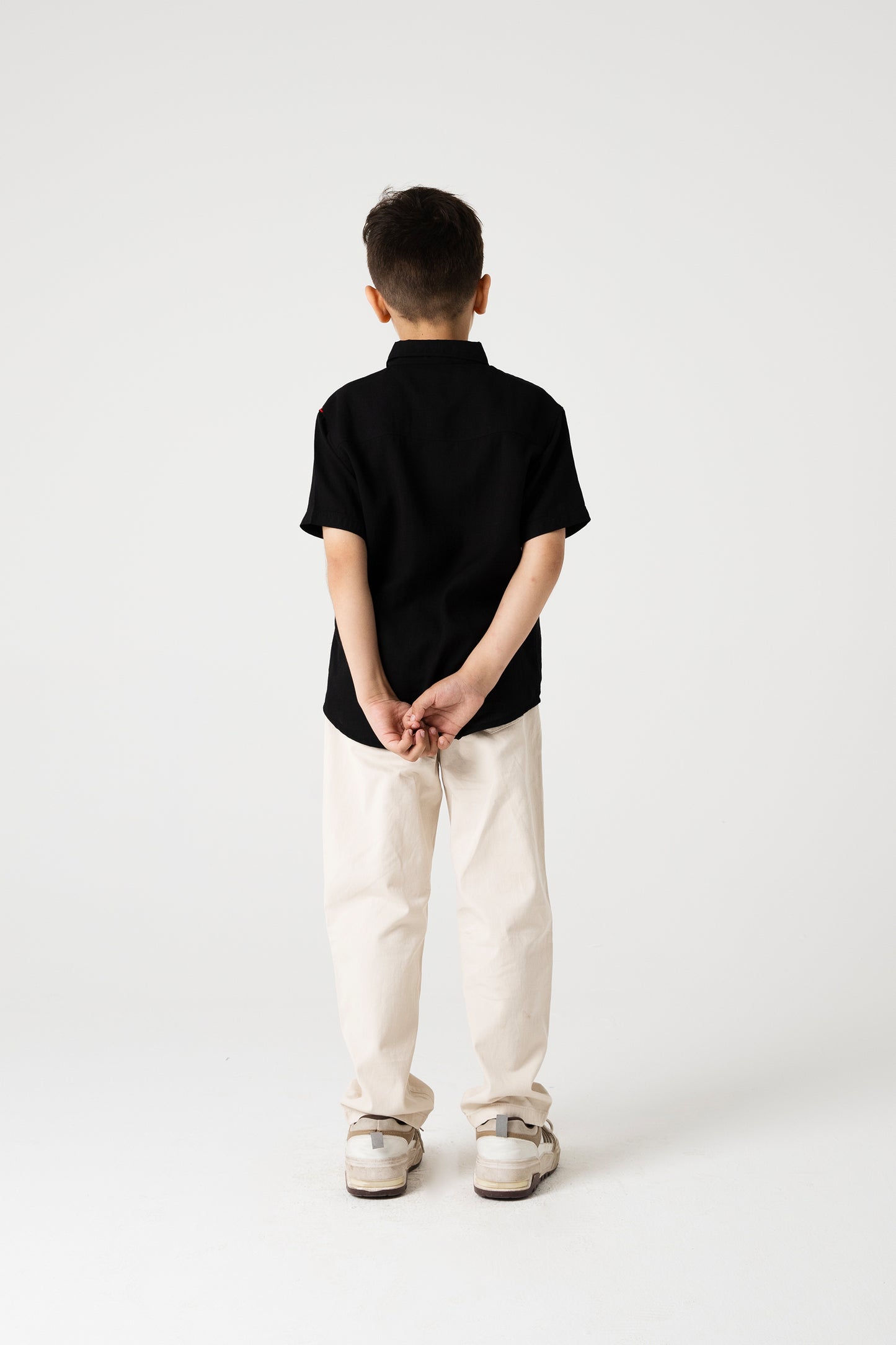 Boys Black Rocket Button Shirt