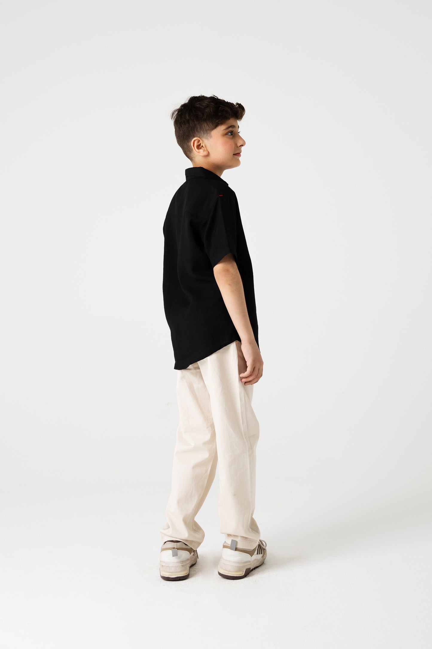 Boys Black Rocket Button Shirt