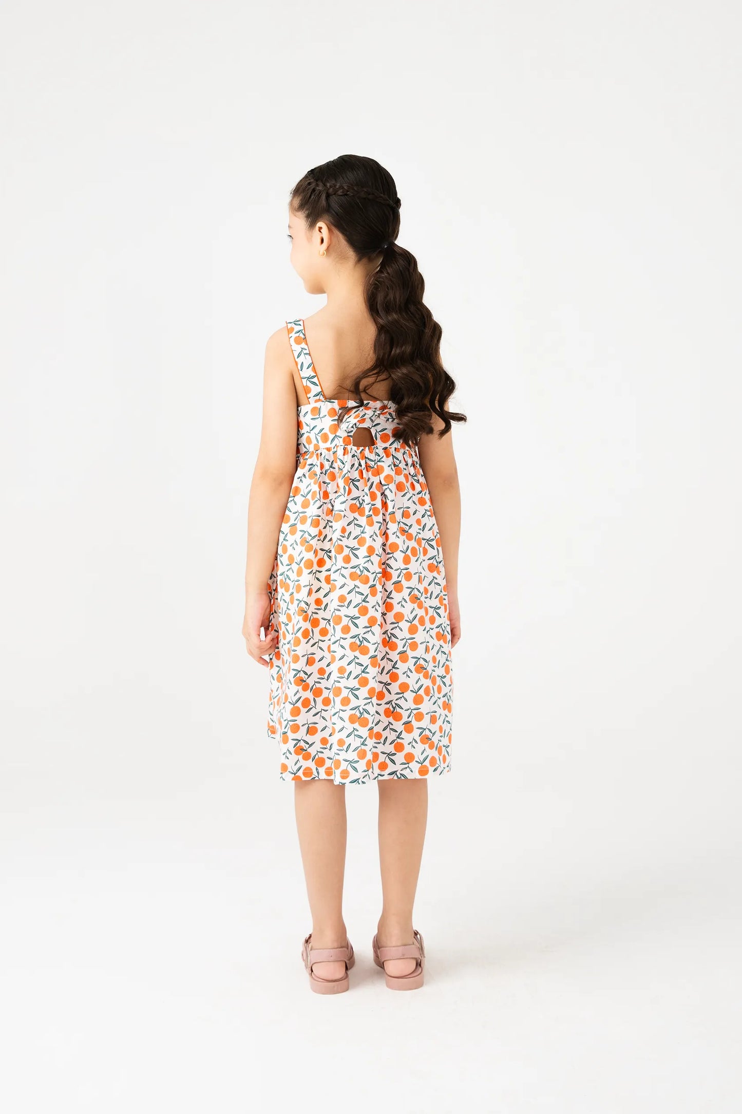 Citrus Twirl Cotton Dress