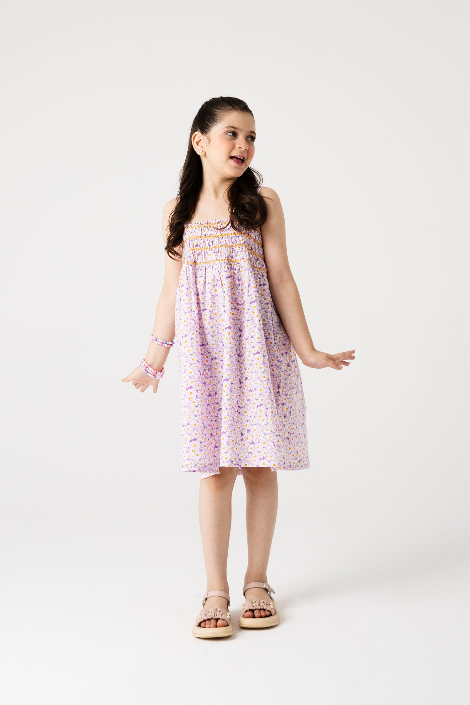 Violet Garden Cotton Smocked Dress