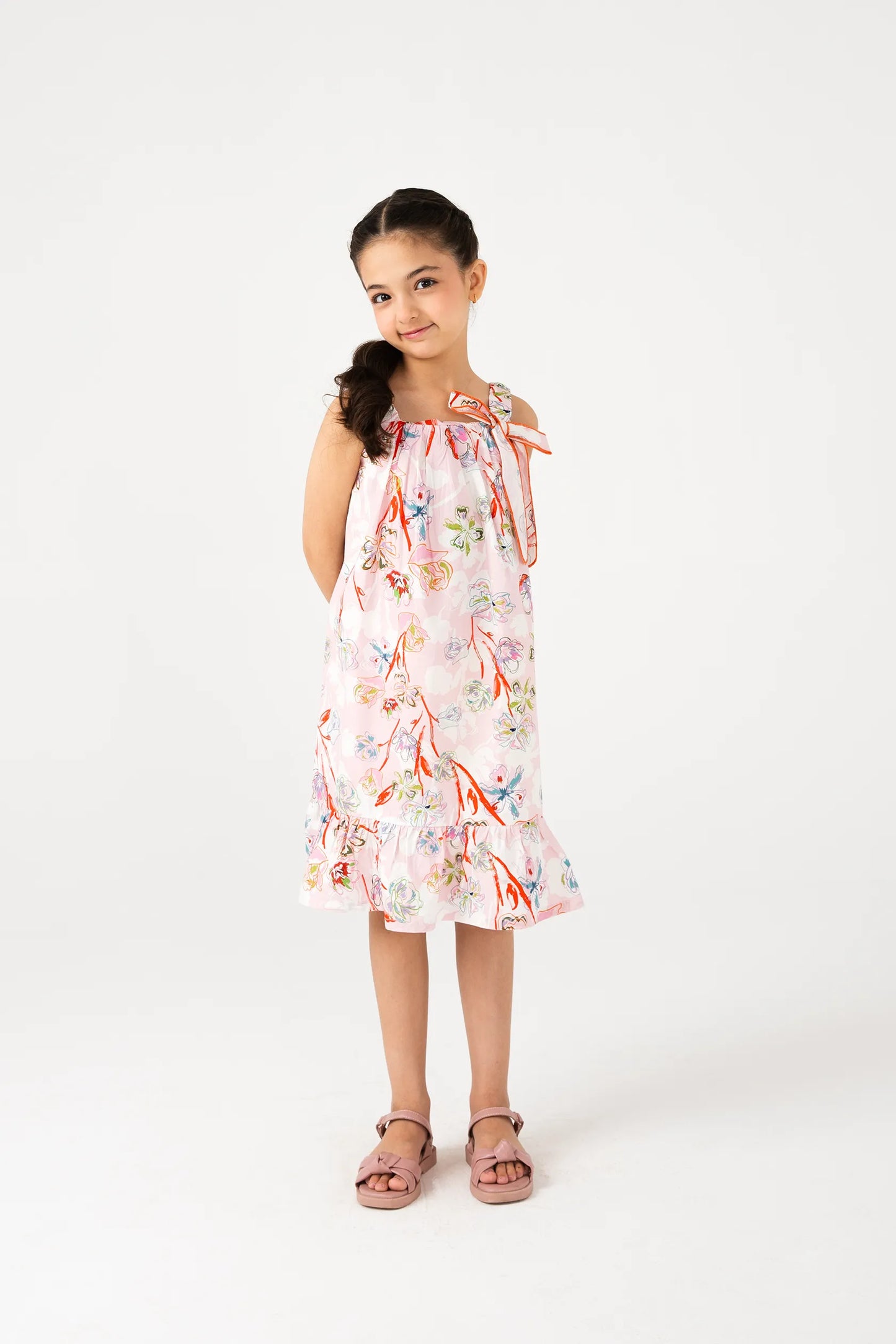 Happy Sketch Frill Dress