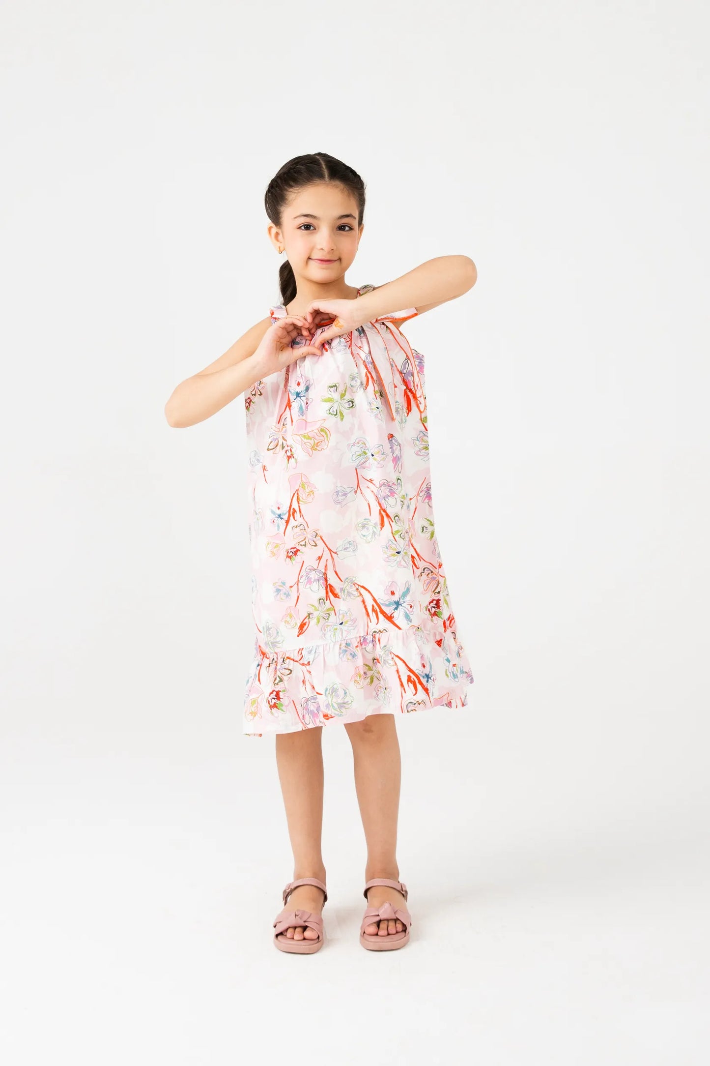 Happy Sketch Frill Dress