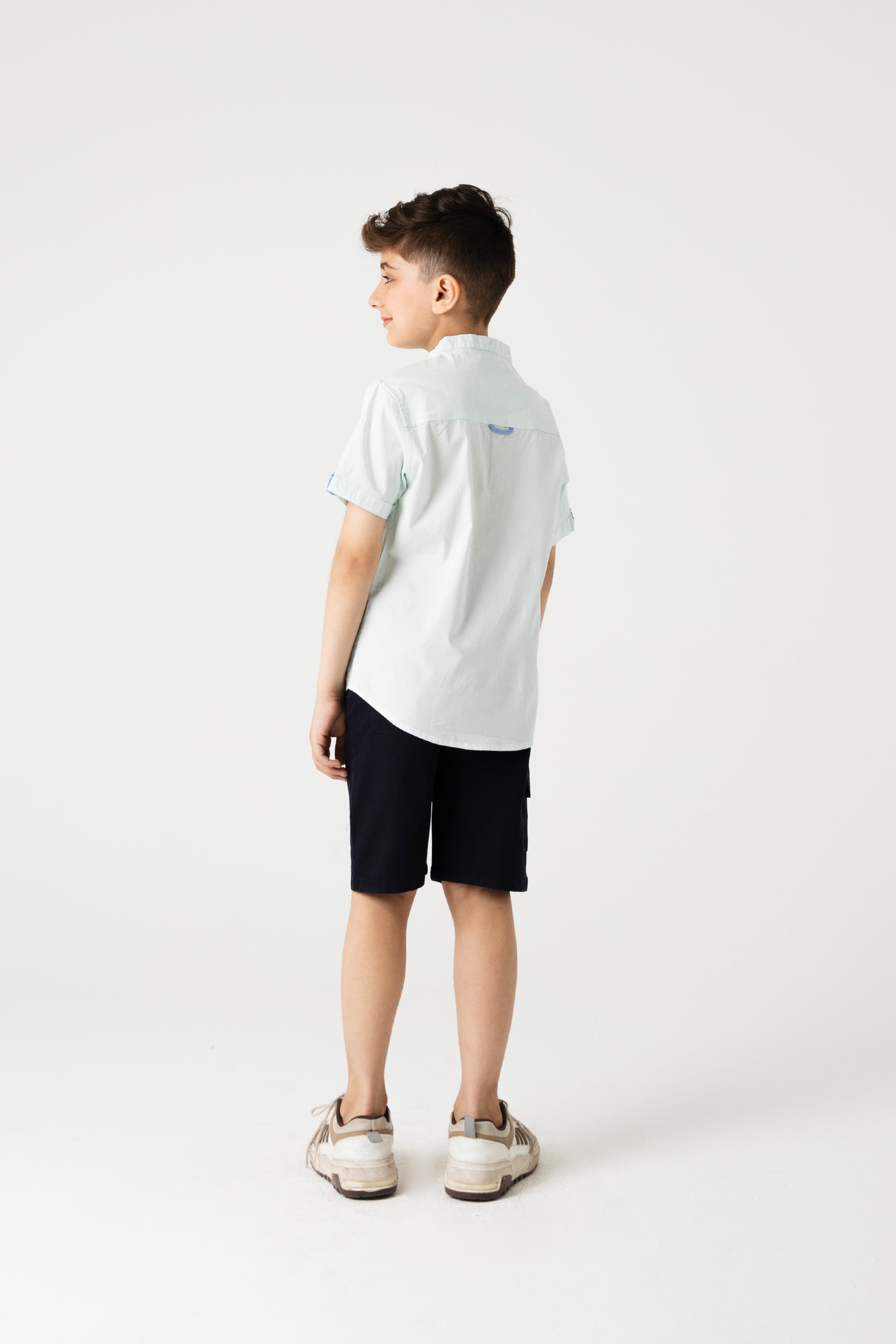 Boys Mint Cotton Casual Shirt