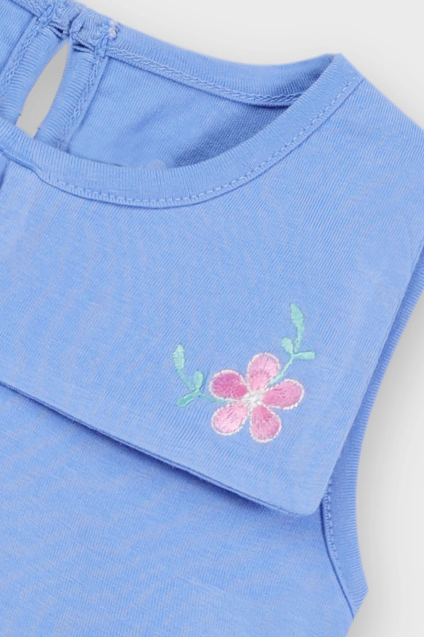 Sky Petal Collared Jersey Frock