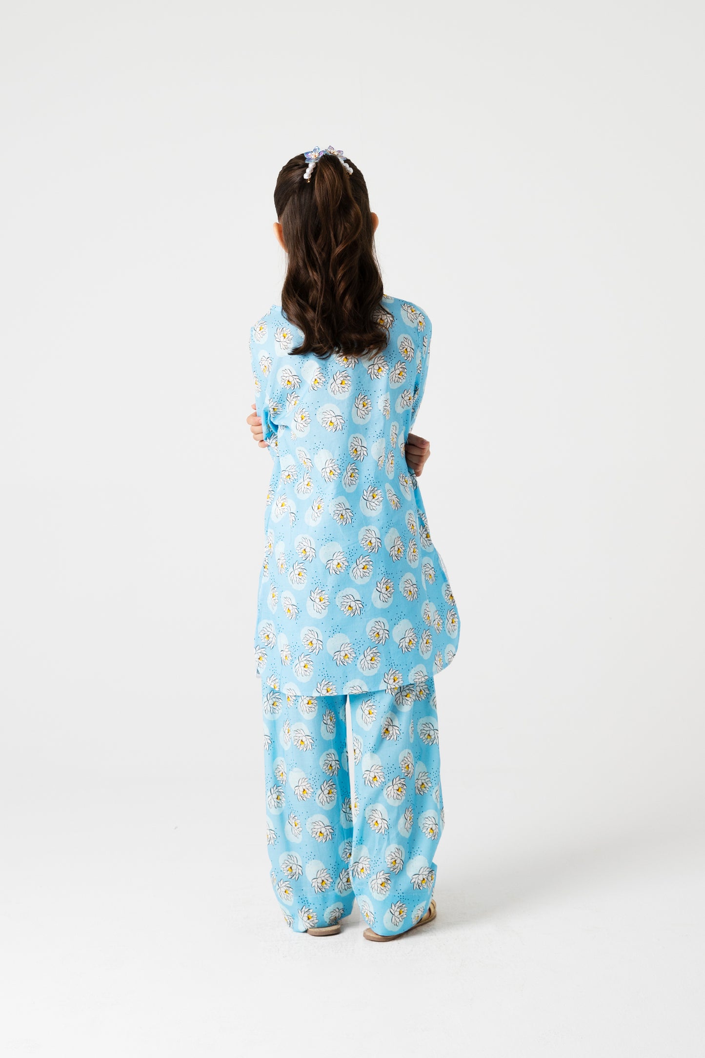 Sky Blossom Cotton Kurta Shalwar - 2pc