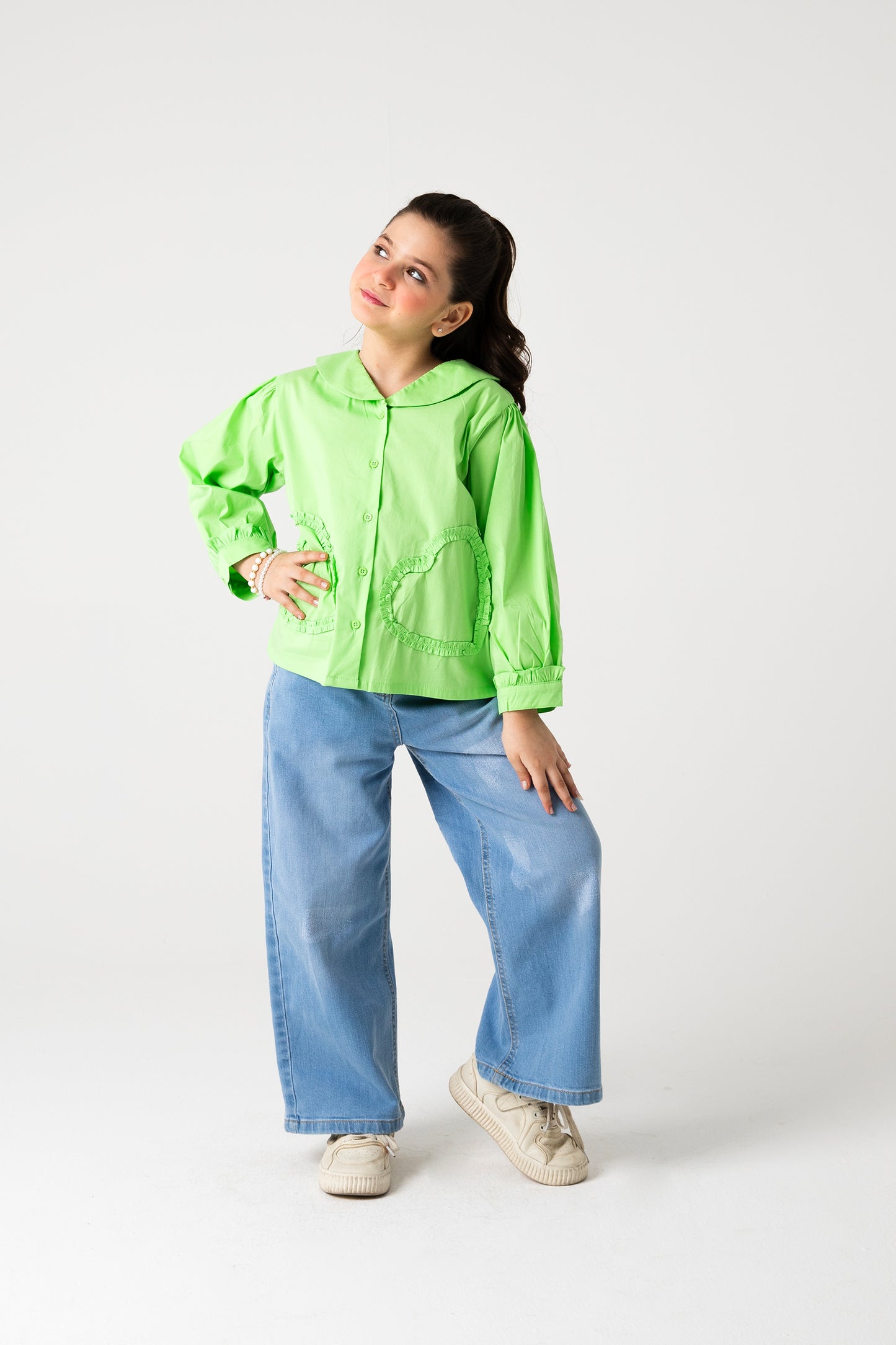 Lime Glow Collar Top