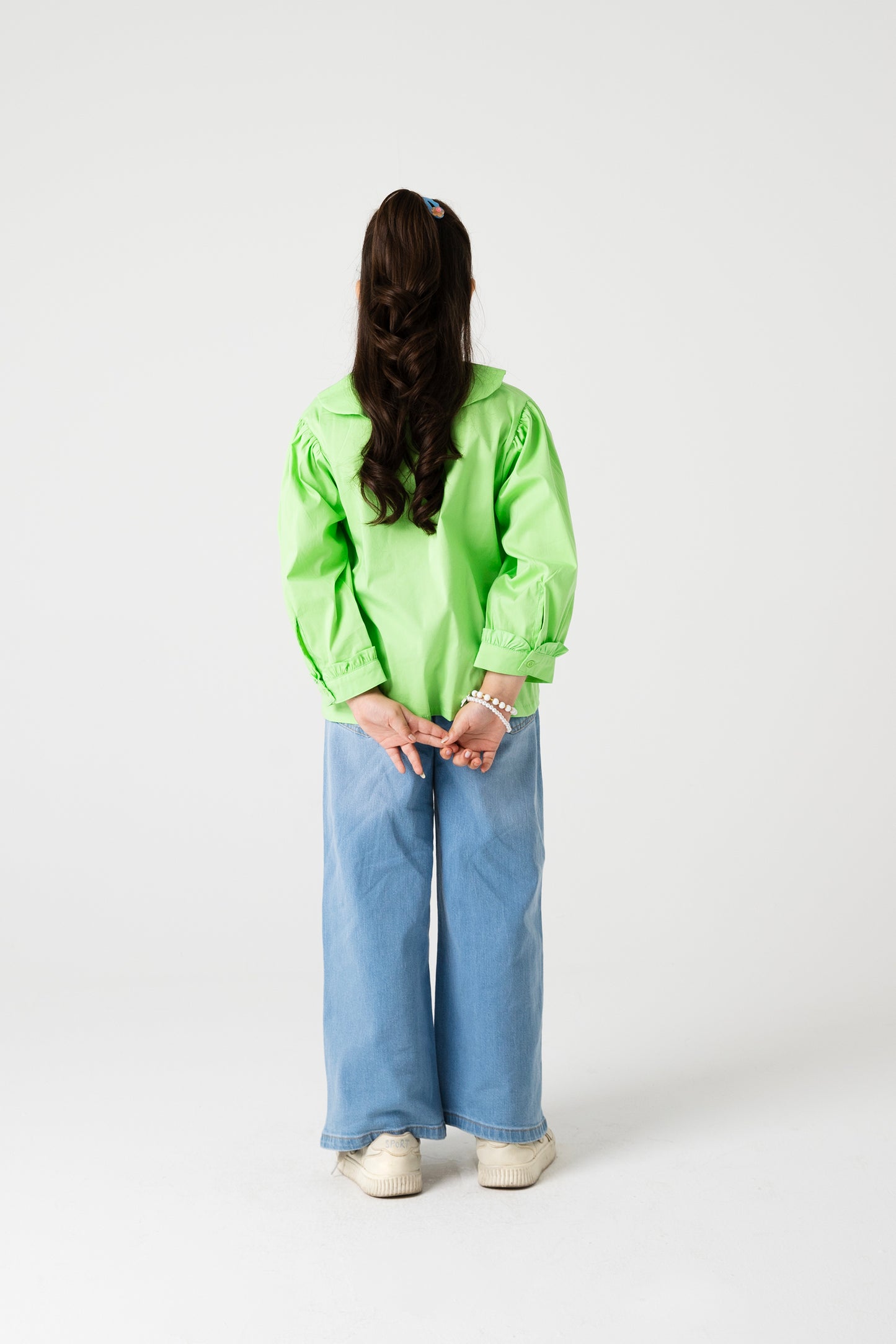 Lime Glow Collar Top