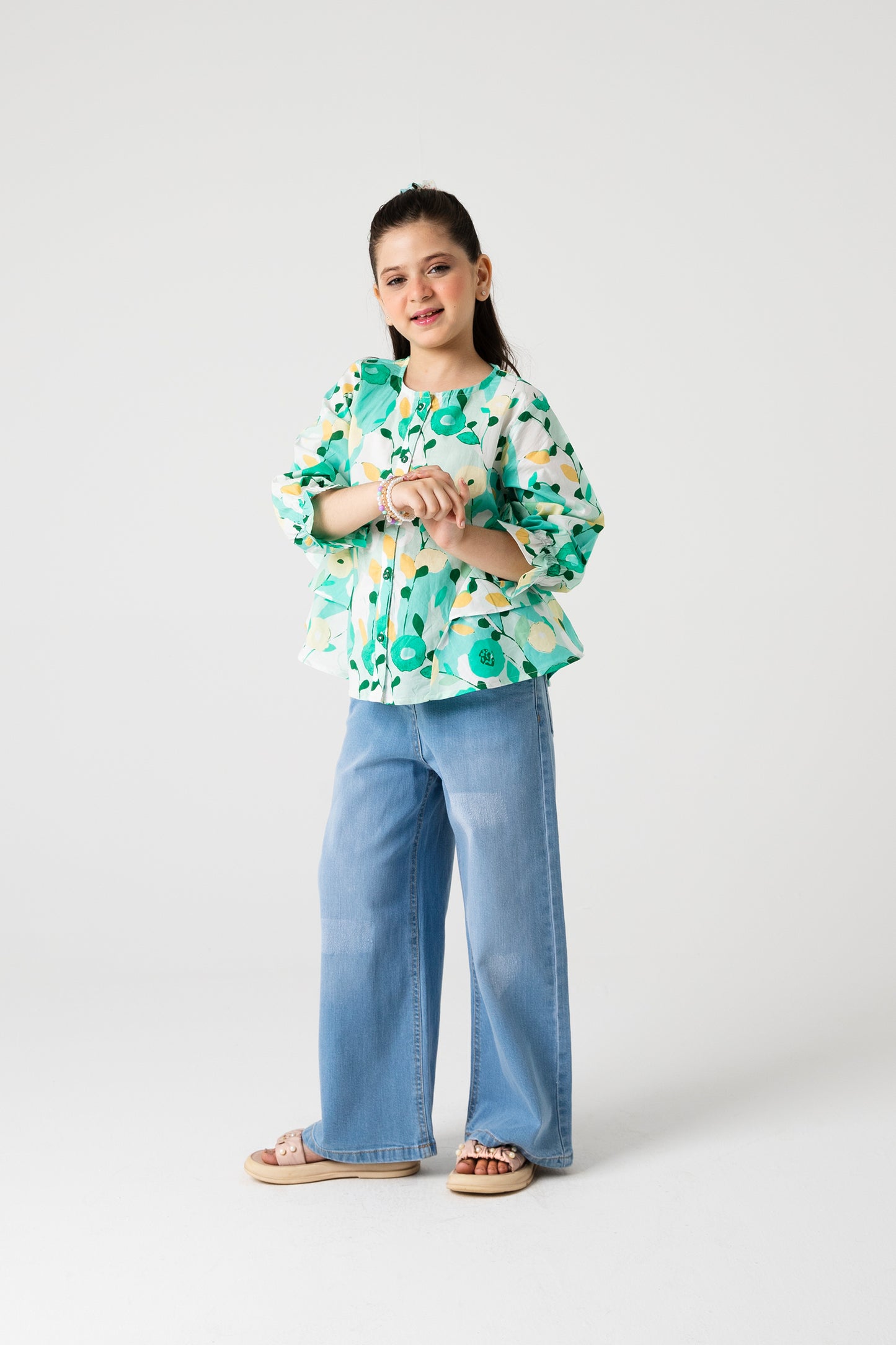 Verdant Whimsy Frill Top