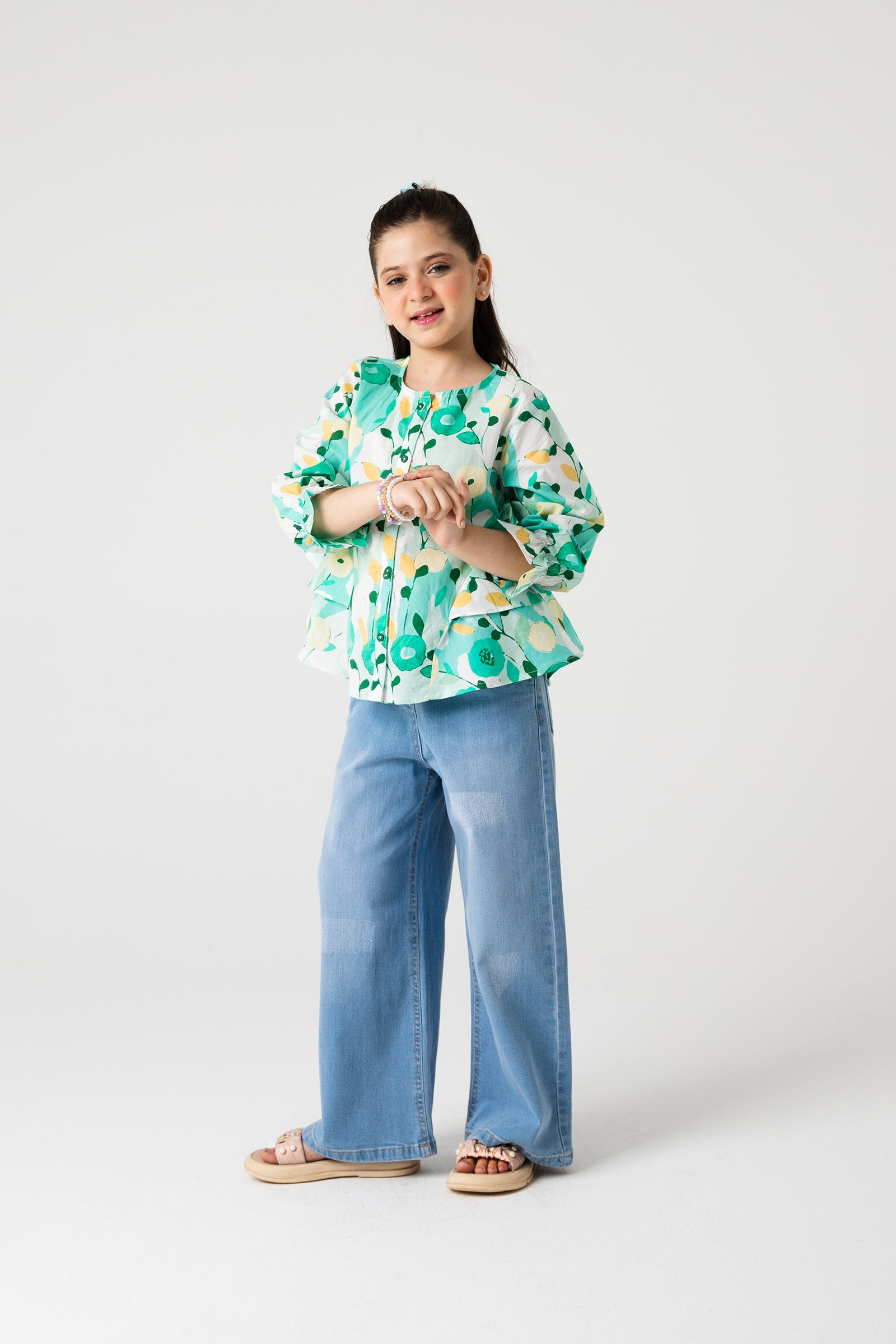 Verdant Whimsy Frill Top