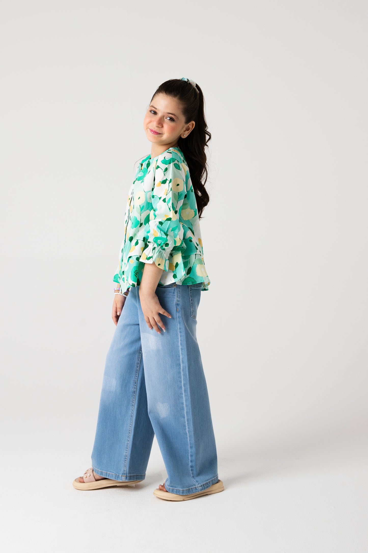Verdant Whimsy Frill Top