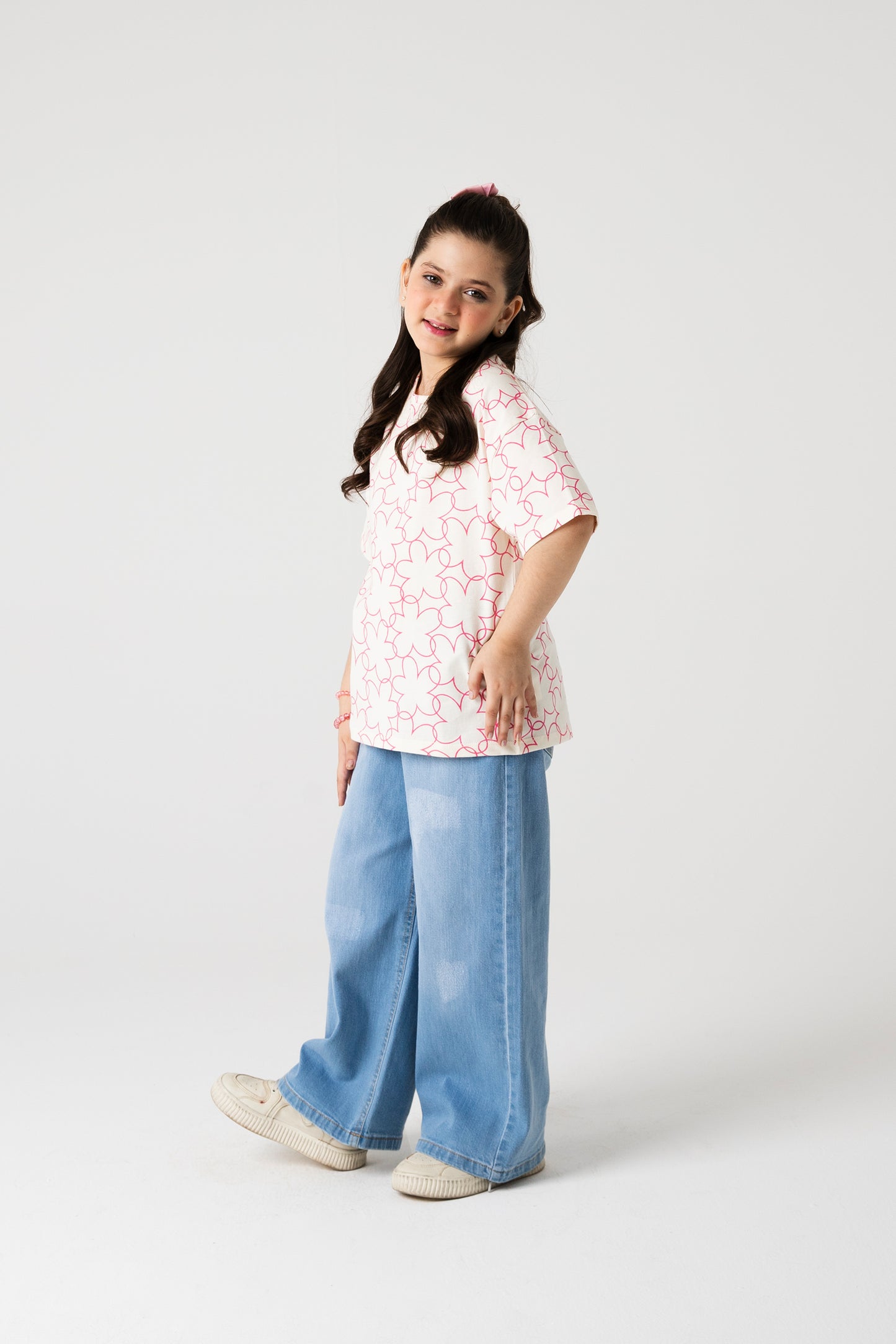 Girls Pattern Printed Drop Tee