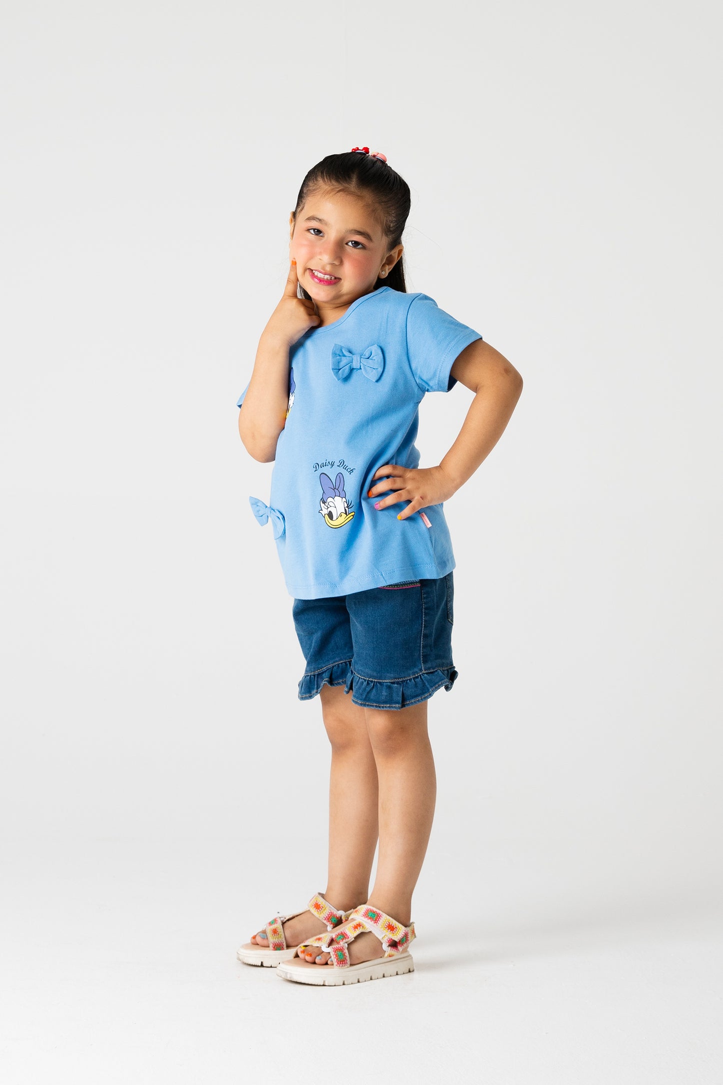 Indigo Daisy Bow Tee
