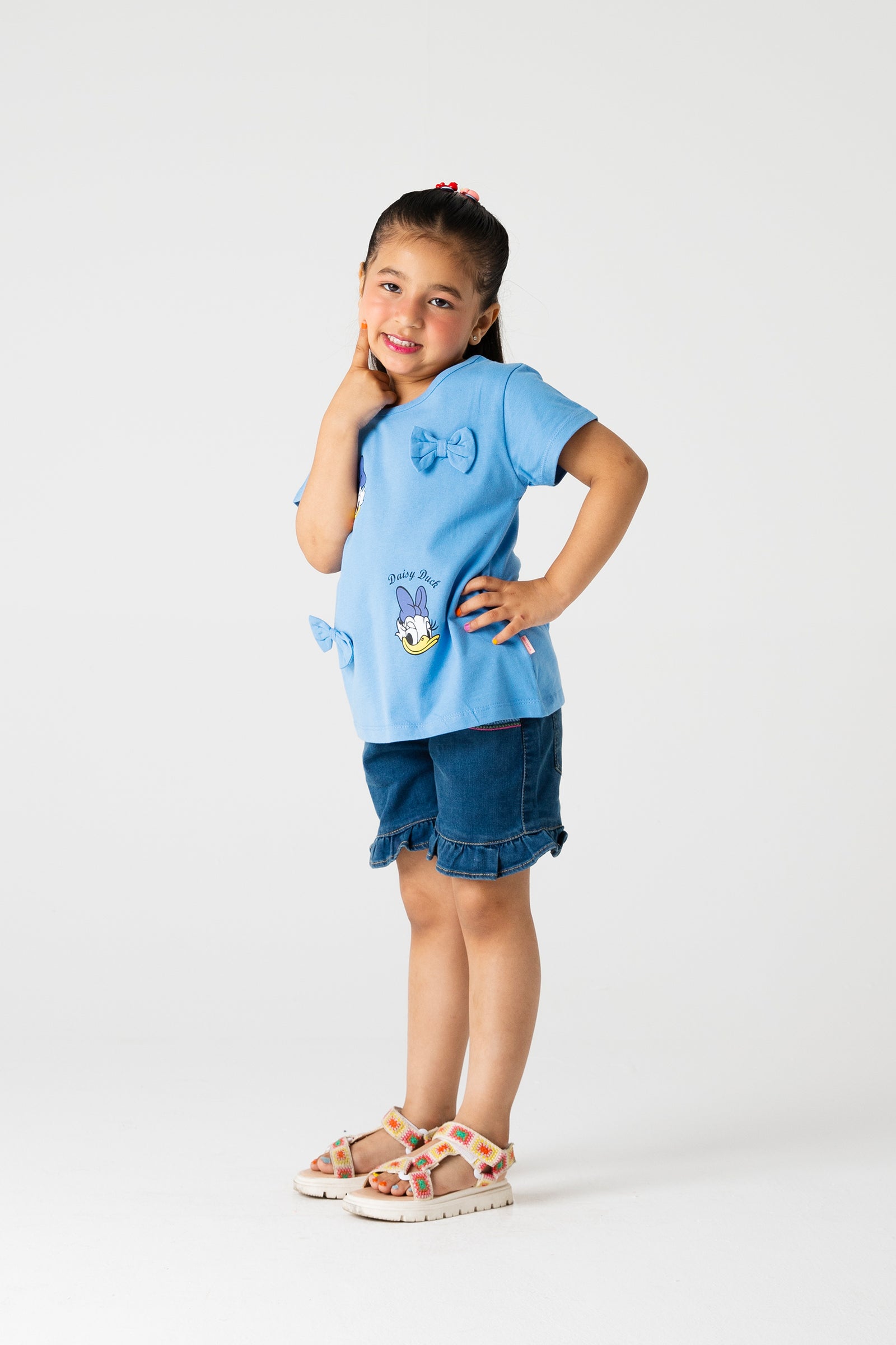 Indigo Daisy Bow Tee