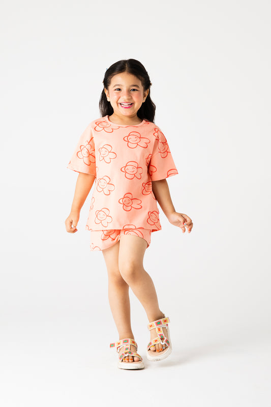 Girls Happy Flower Co-ord Set