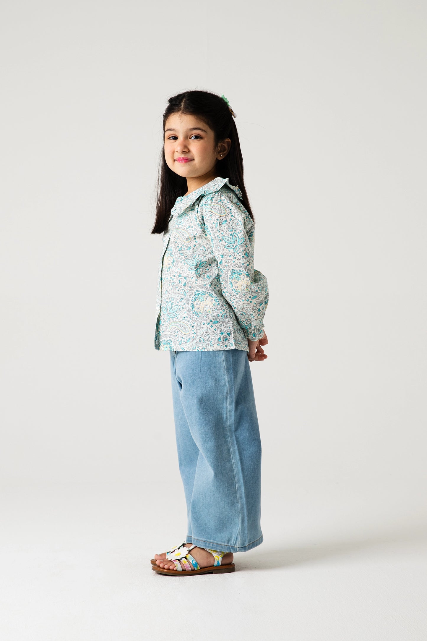Ivory Paisley Printed Cotton Top