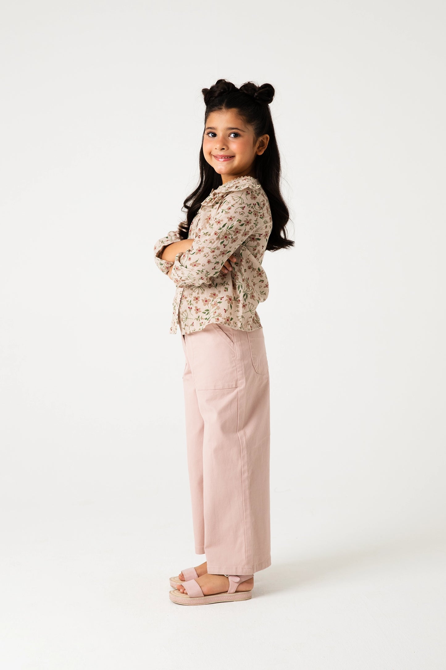 Floral Cotton Top & Loose Pants Duo