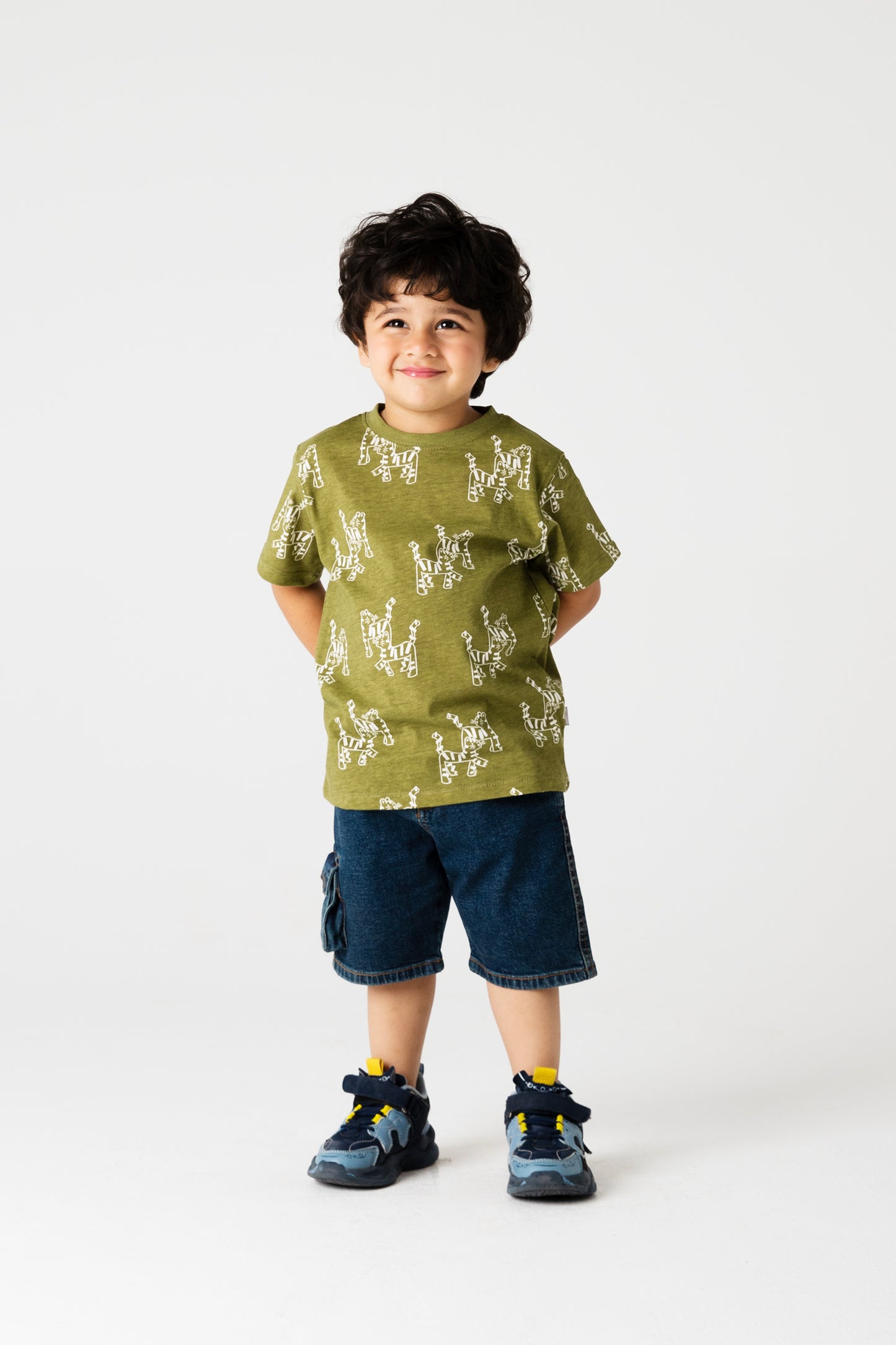 Boys Olive Sketches Tee