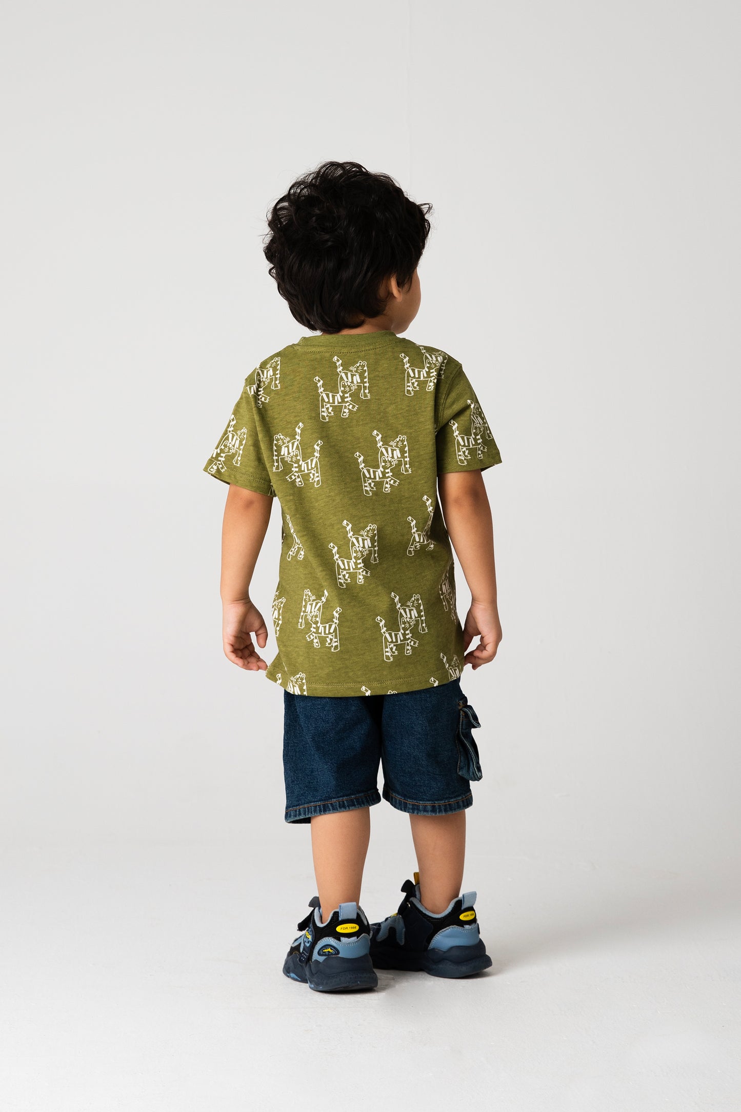 Boys Olive Sketches Tee