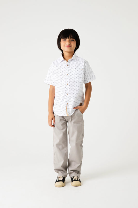 Boys Classic Dot Cotton Shirt