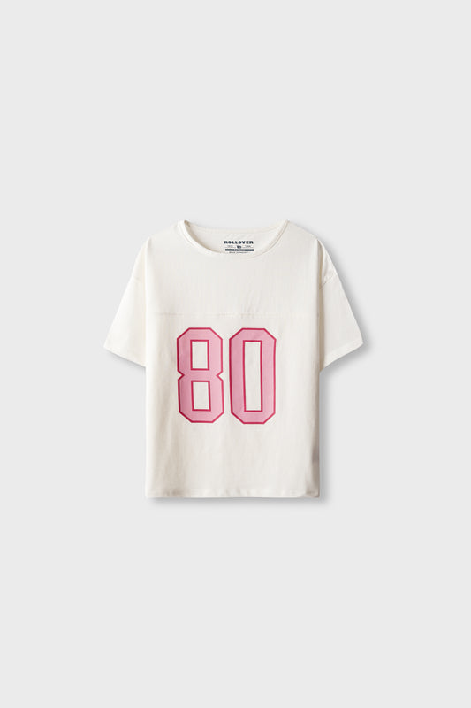 Girls Pink Varsity Drop Tee