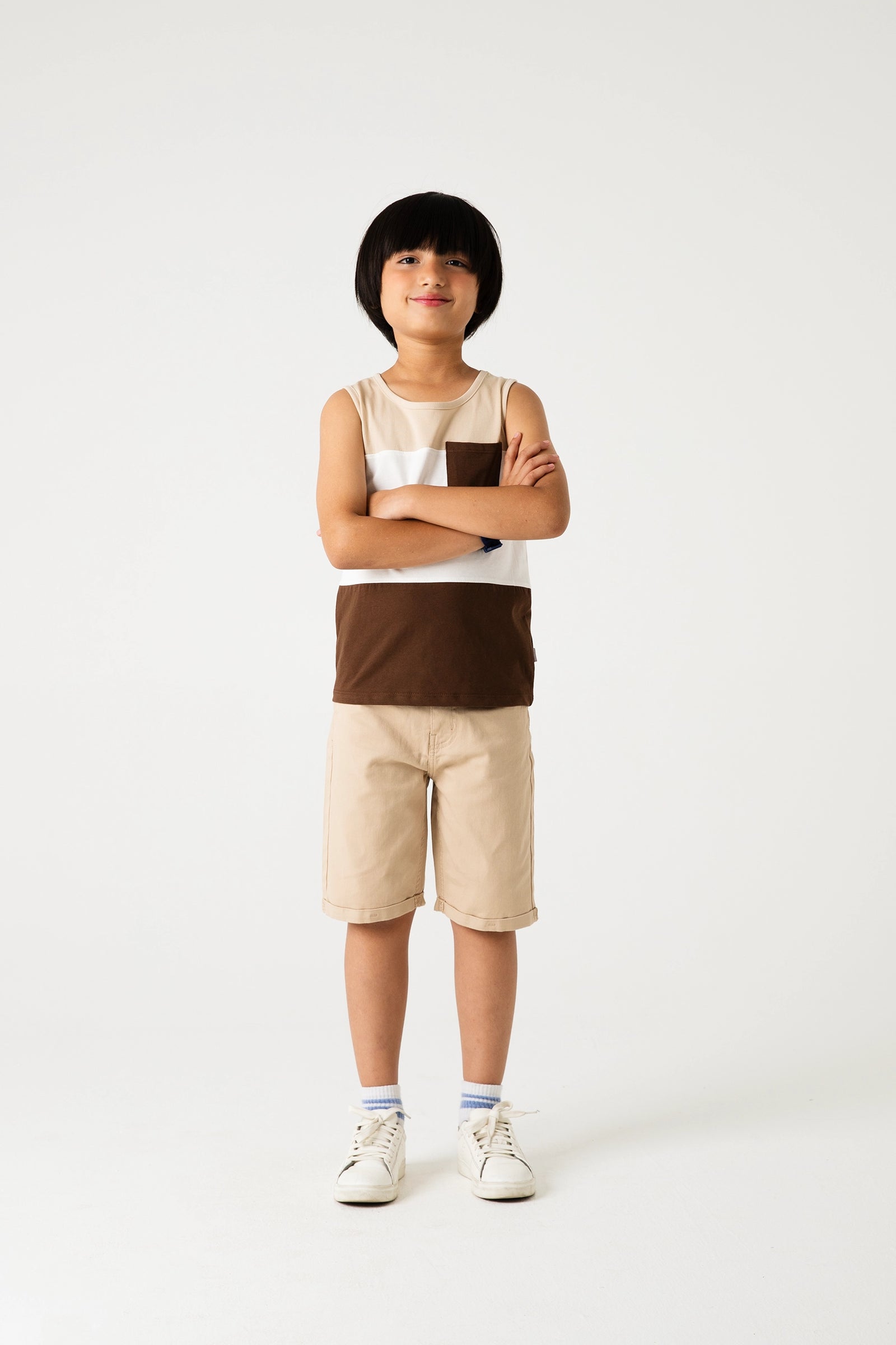 Boys Nude Blocks Tank Tops
