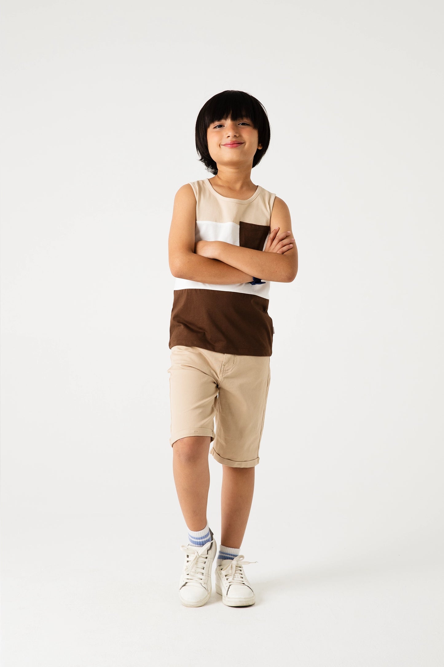 Boys Nude Blocks Tank Tops