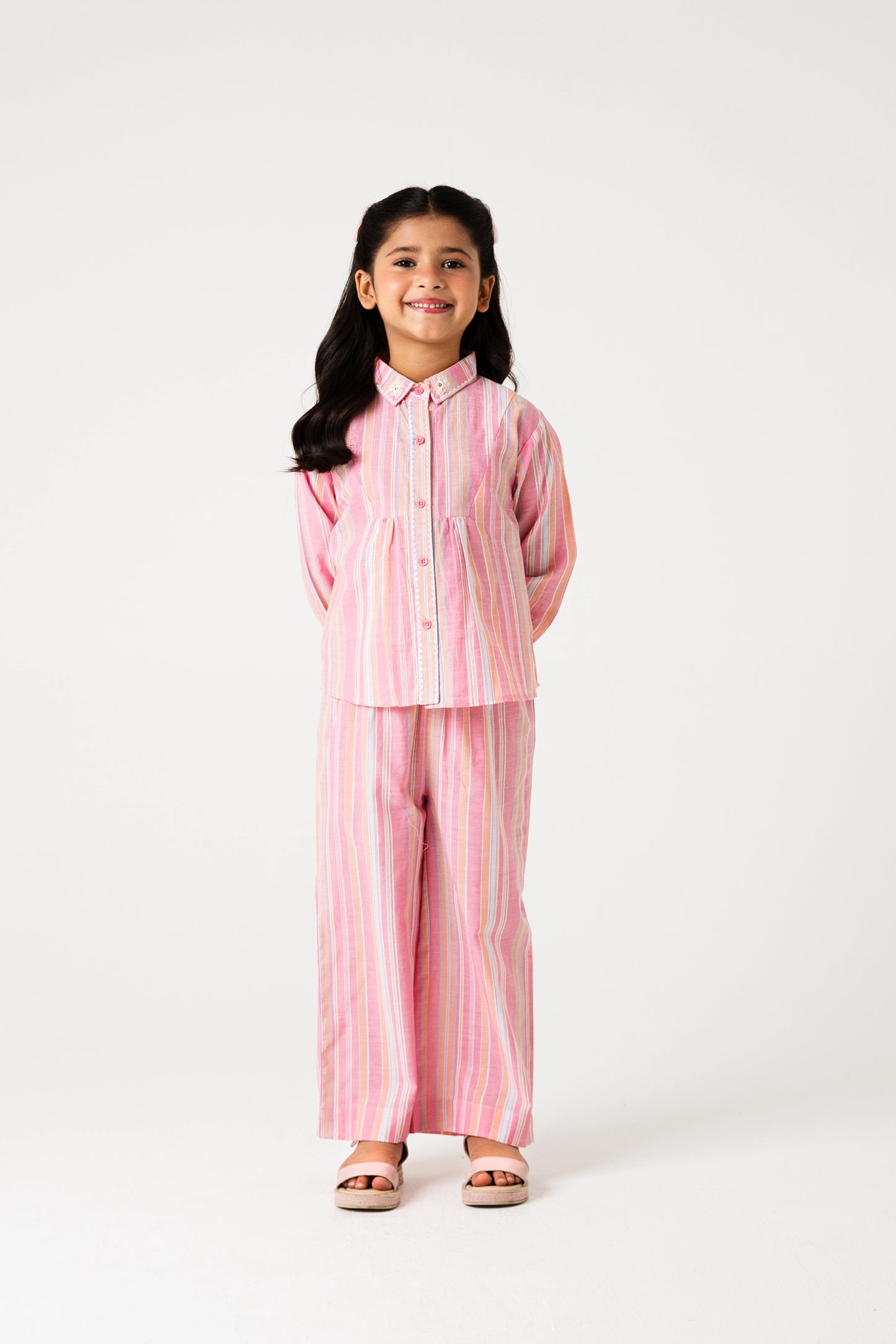 Rosy Stripe Cotton Co--ord Set