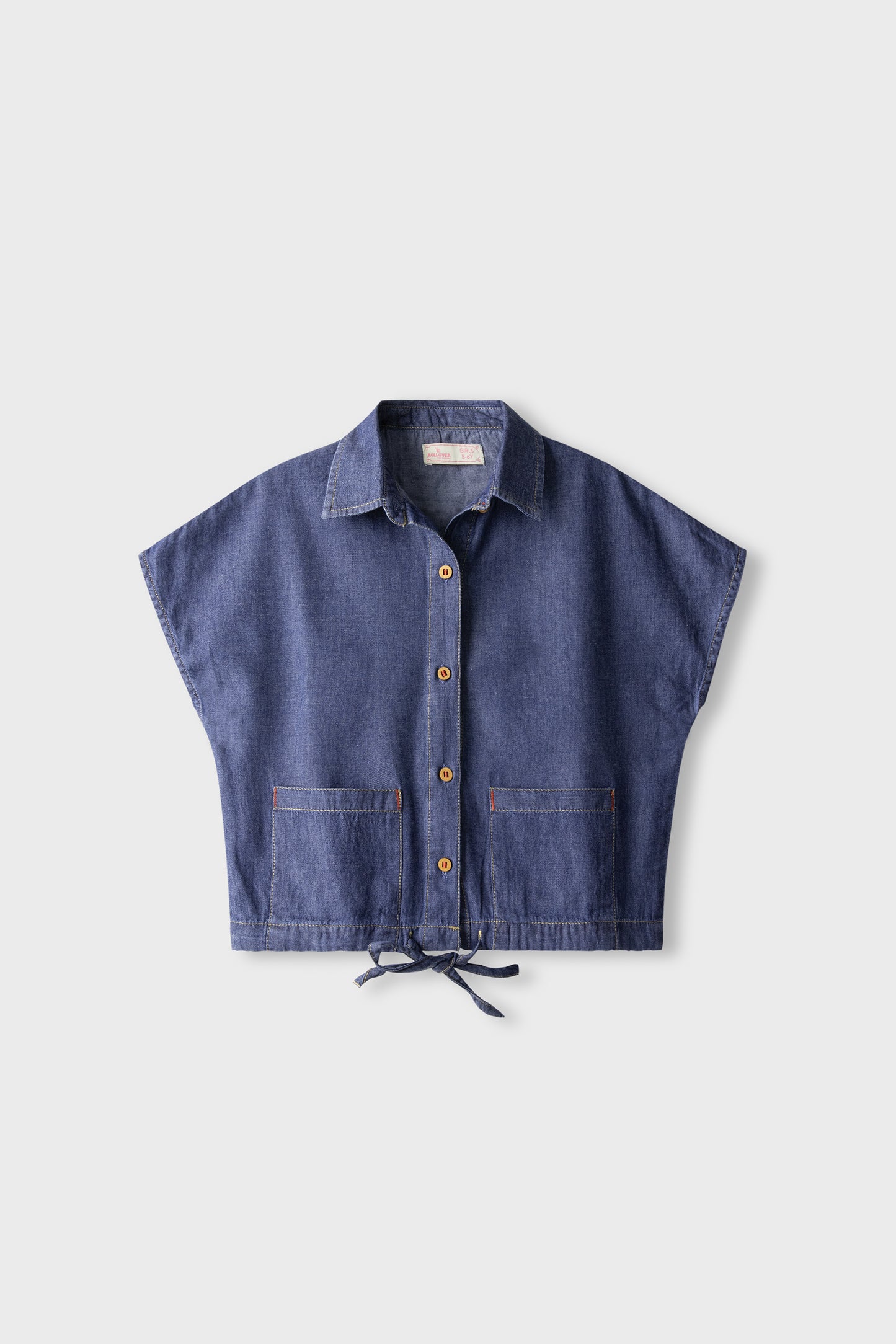Blue Utility Denim Drop Top
