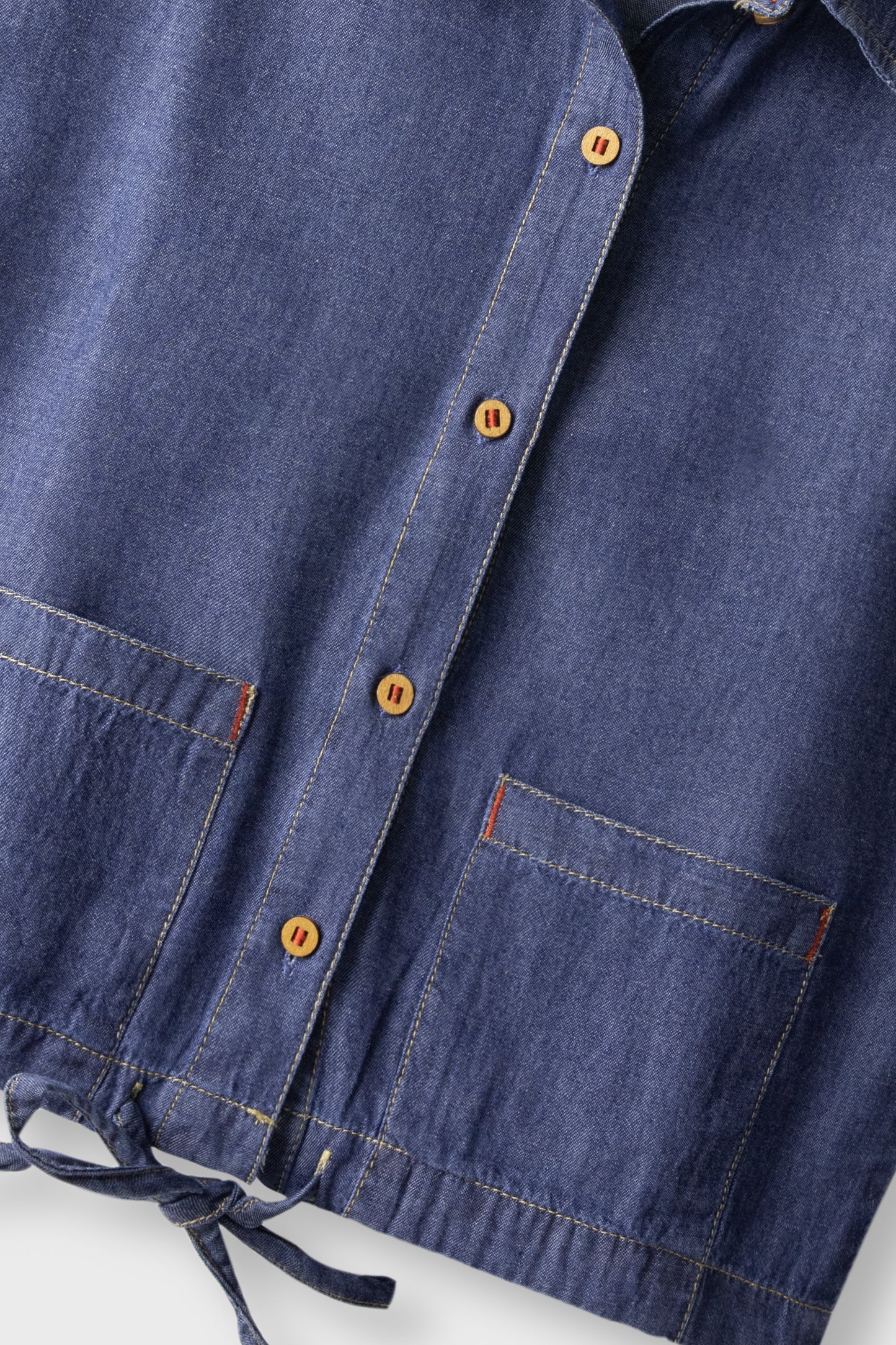 Blue Utility Denim Drop Top