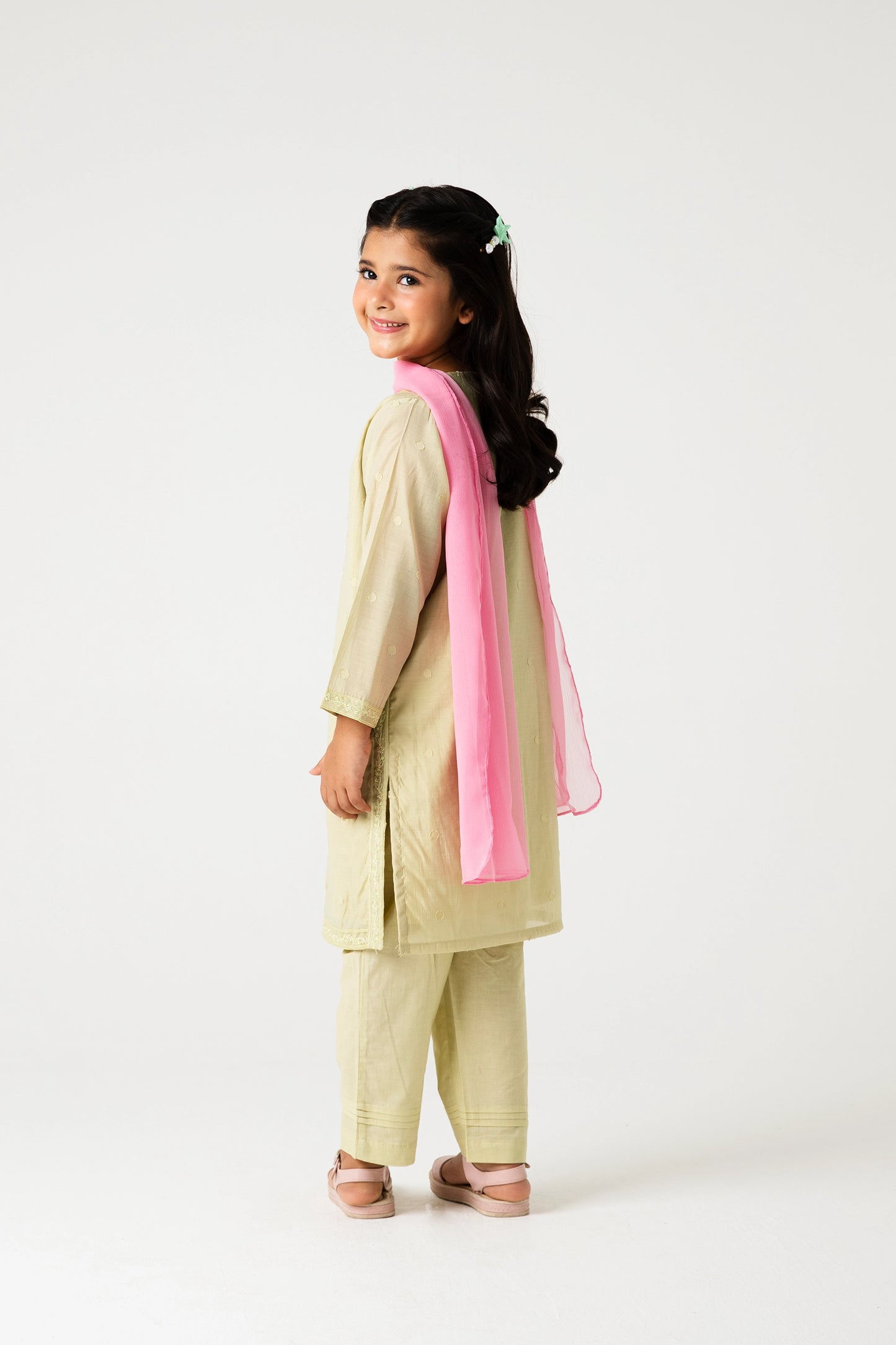 Pastel Pistachio Festive Kurta Set - 3pc