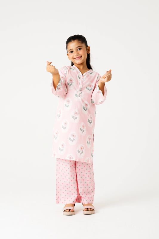 Floral Frams Printed Kurta Set - 2pc