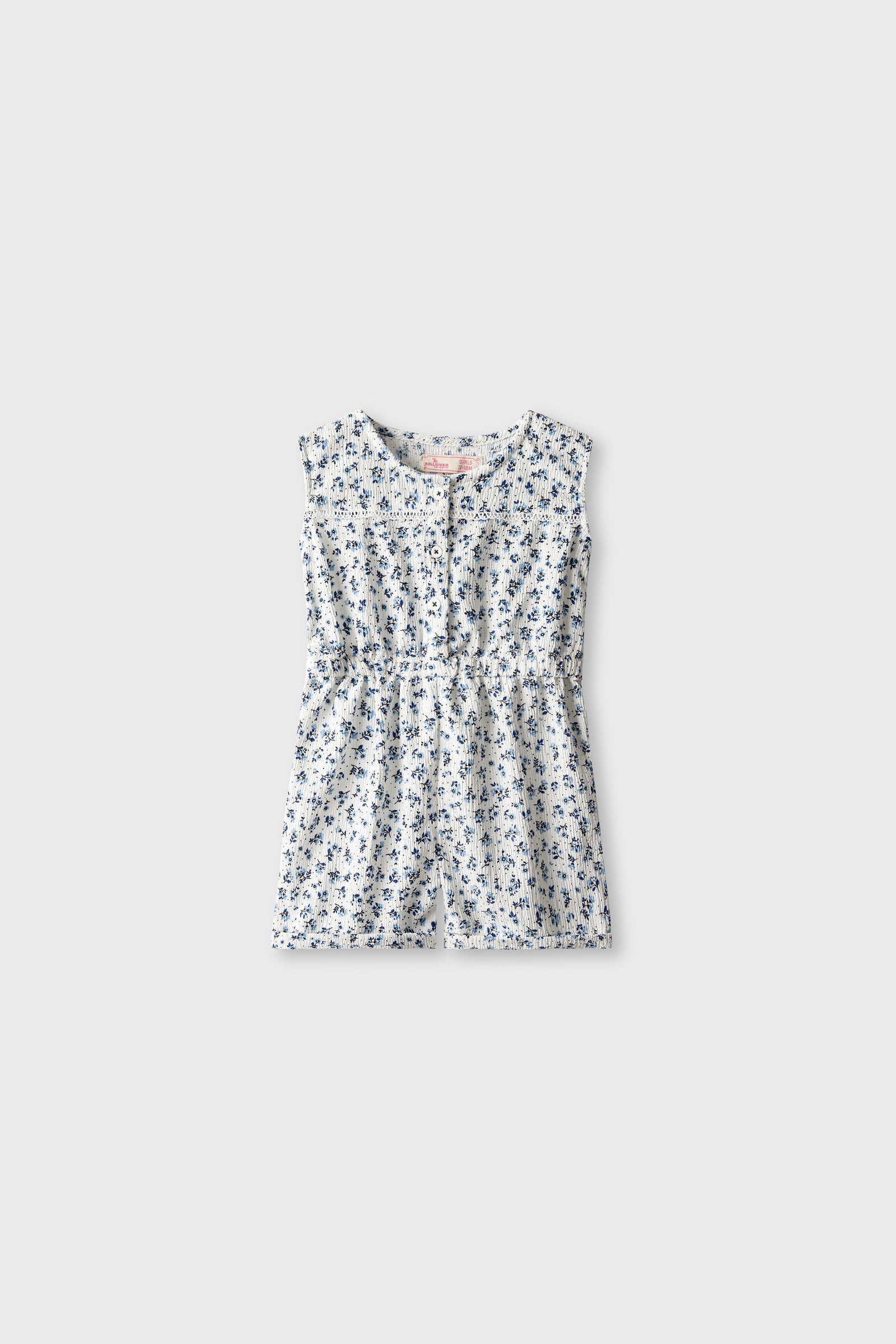 Girls Blue Bloom Romper