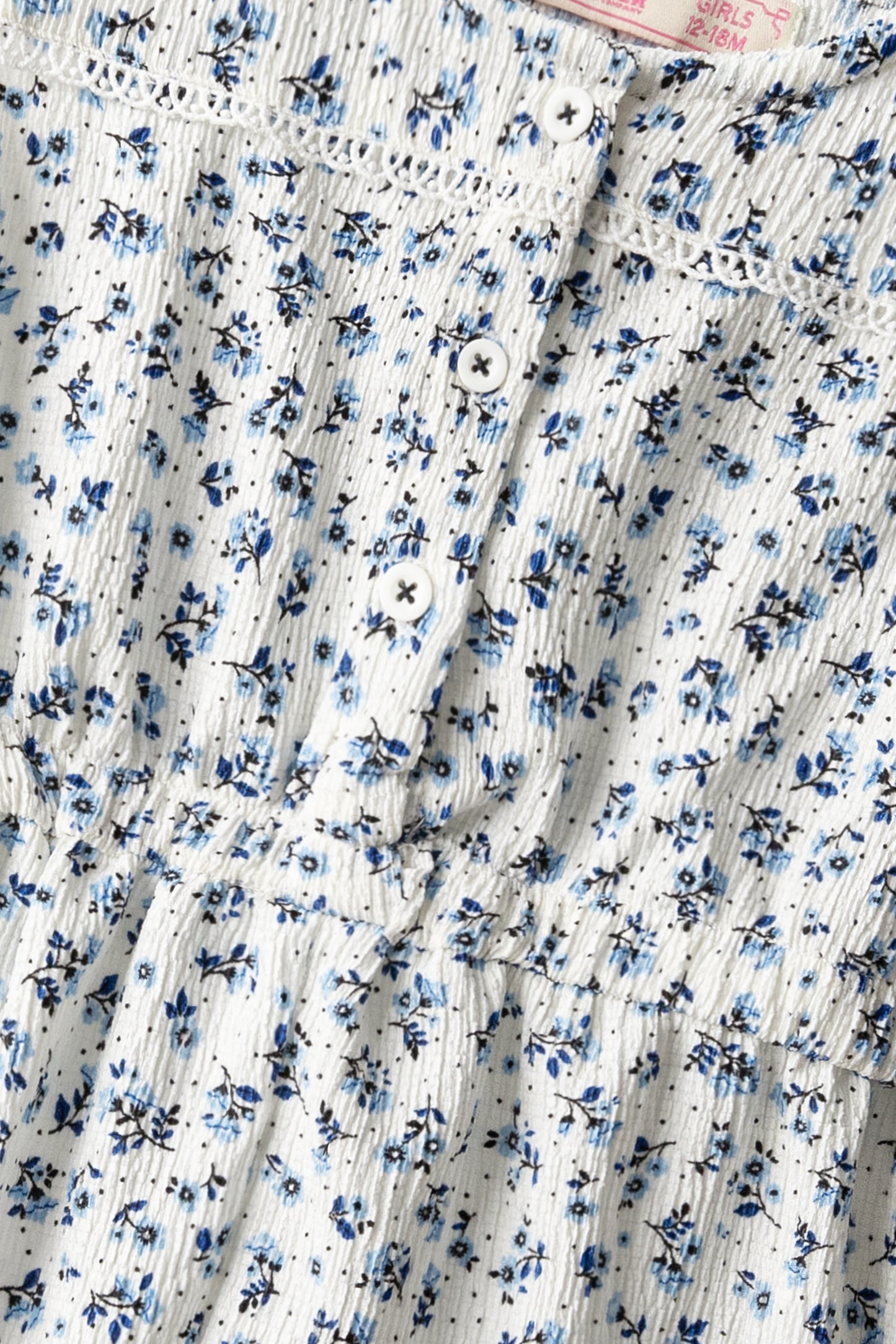 Girls Blue Bloom Romper