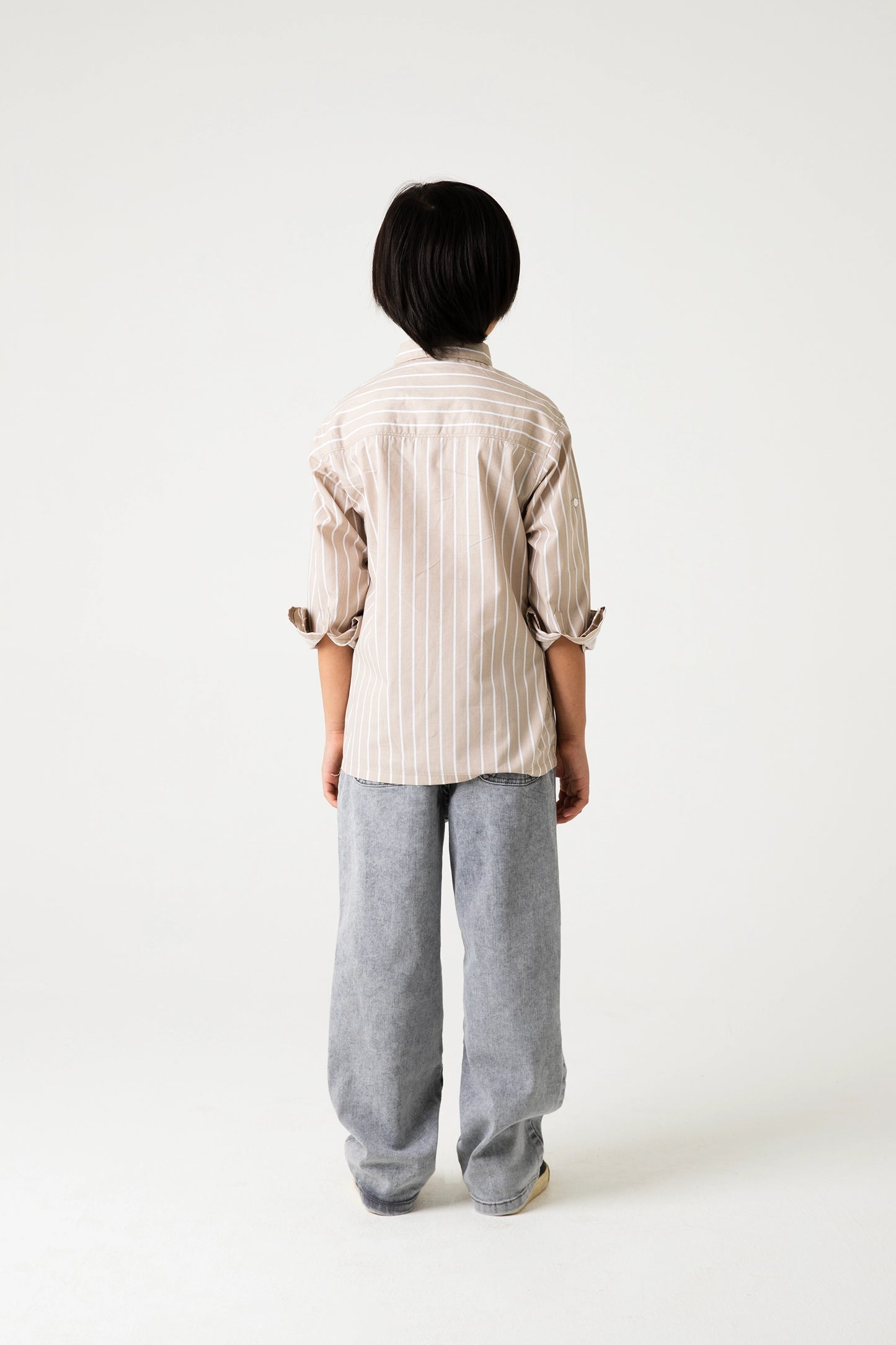Sandy Striped Shirt & Grey Jeans Set