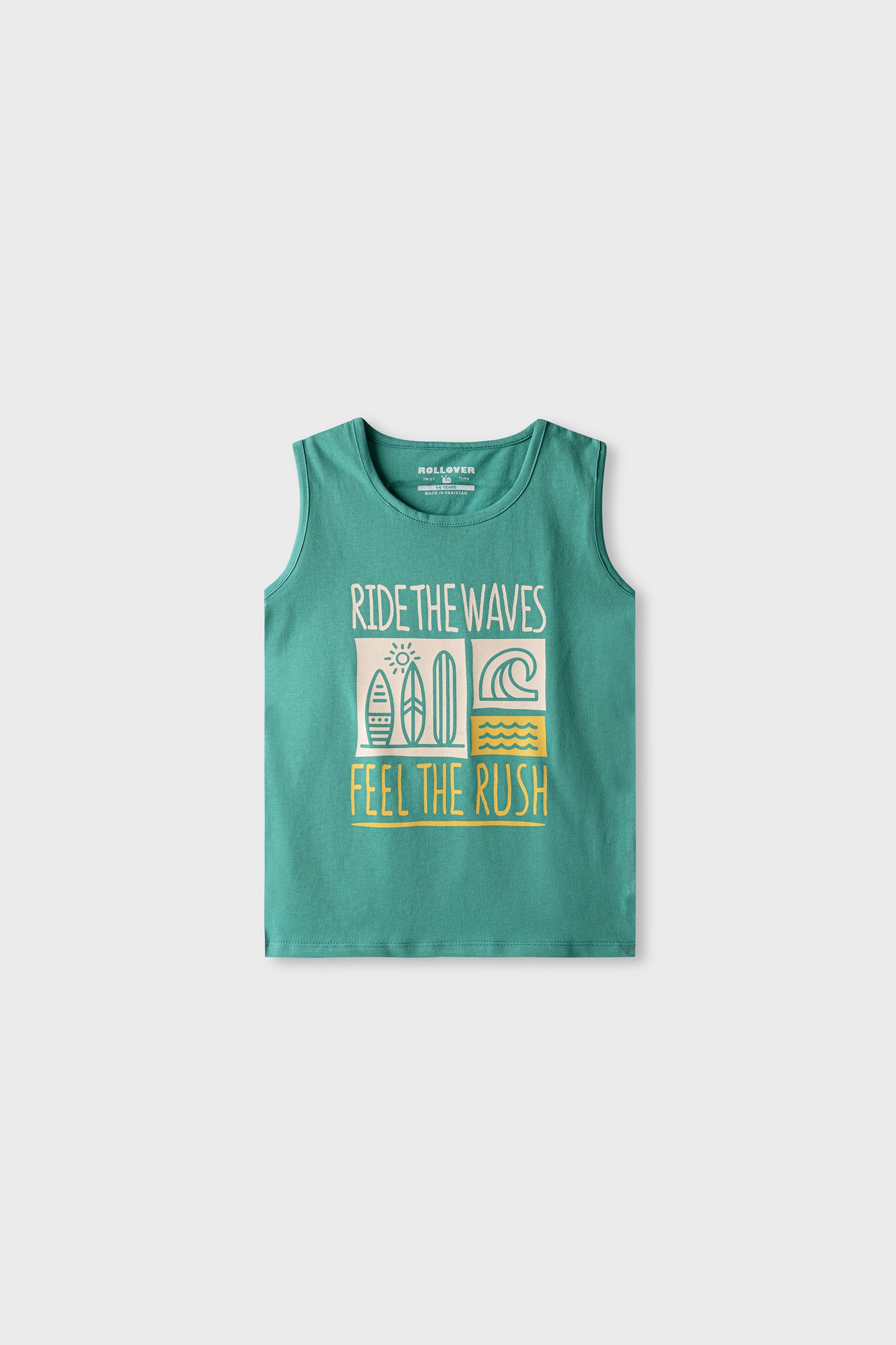 Teal Tank & Beige Shorts Pair