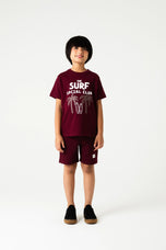 Boys Tropical Burgundy Surf Tee