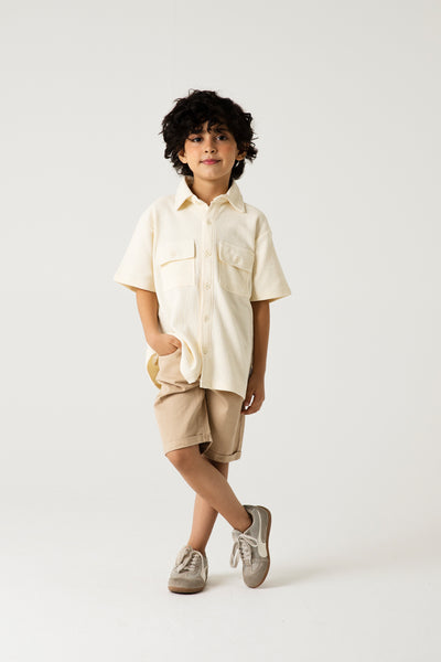 Boys Skin Waffle Button Tee